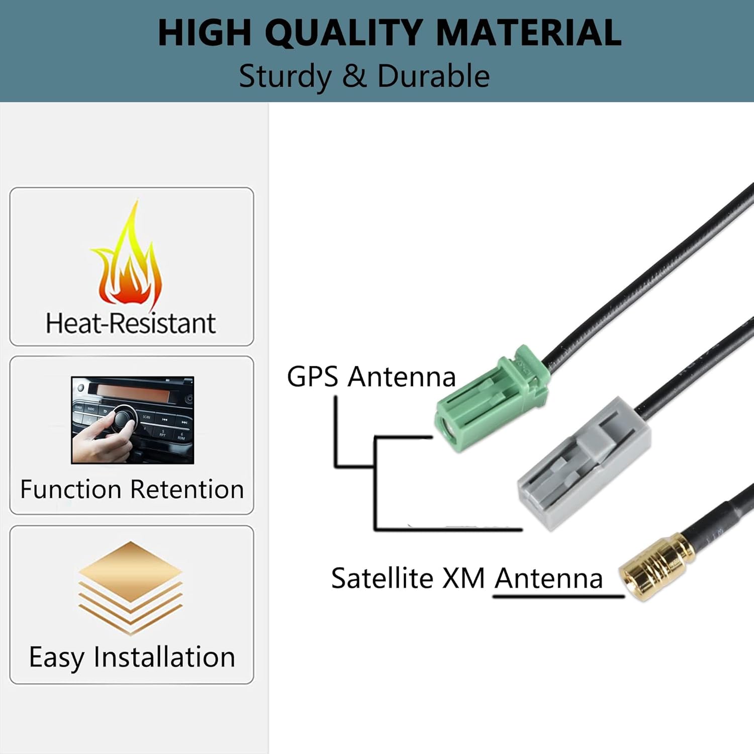 Antena satelital de fábrica de automóviles Antena XM Adaptadores de antena GPS Cable conector para Toyota 2012-2021 al mercado de accesorios Radio
