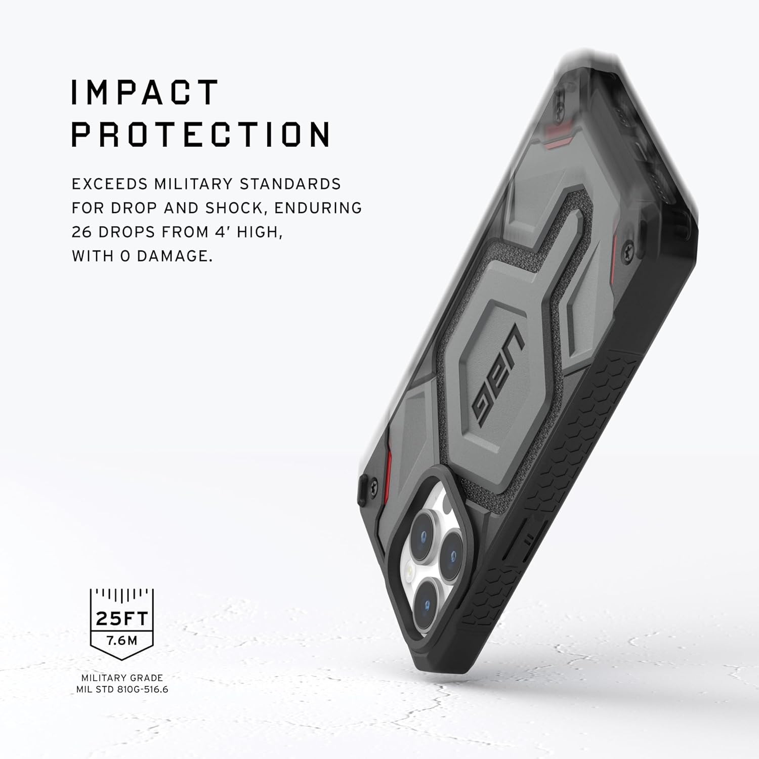 URBAN ARMOR GEAR UAG – Funda diseñada para iPhone 15 Pro Max de 6.7 pulgadas, Monarch Pro Kevlar plateado, compatible con MagSafe Bundle con