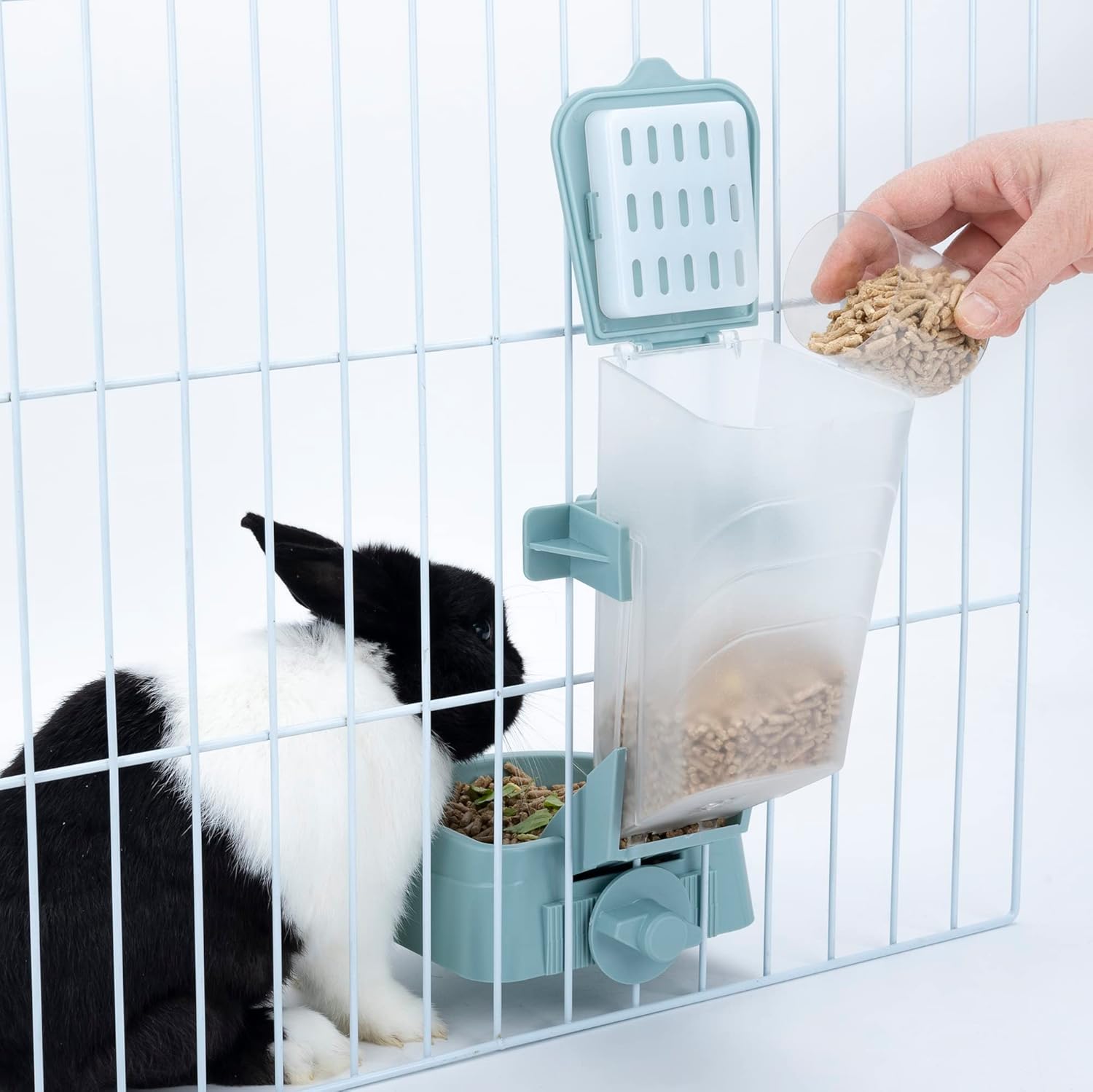 Comedero colgante de alimentos para mascotas para jaulas y jaulas, alimentador de jaula para mascotas para animales pequeños, gatos, cachorros,