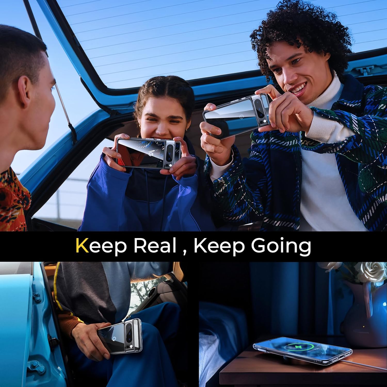 Humixx Funda transparente para Google Pixel 8 Pro no amarillenta Protección contra caídas de grado militar de 14 pies Protector a prueba de golpes