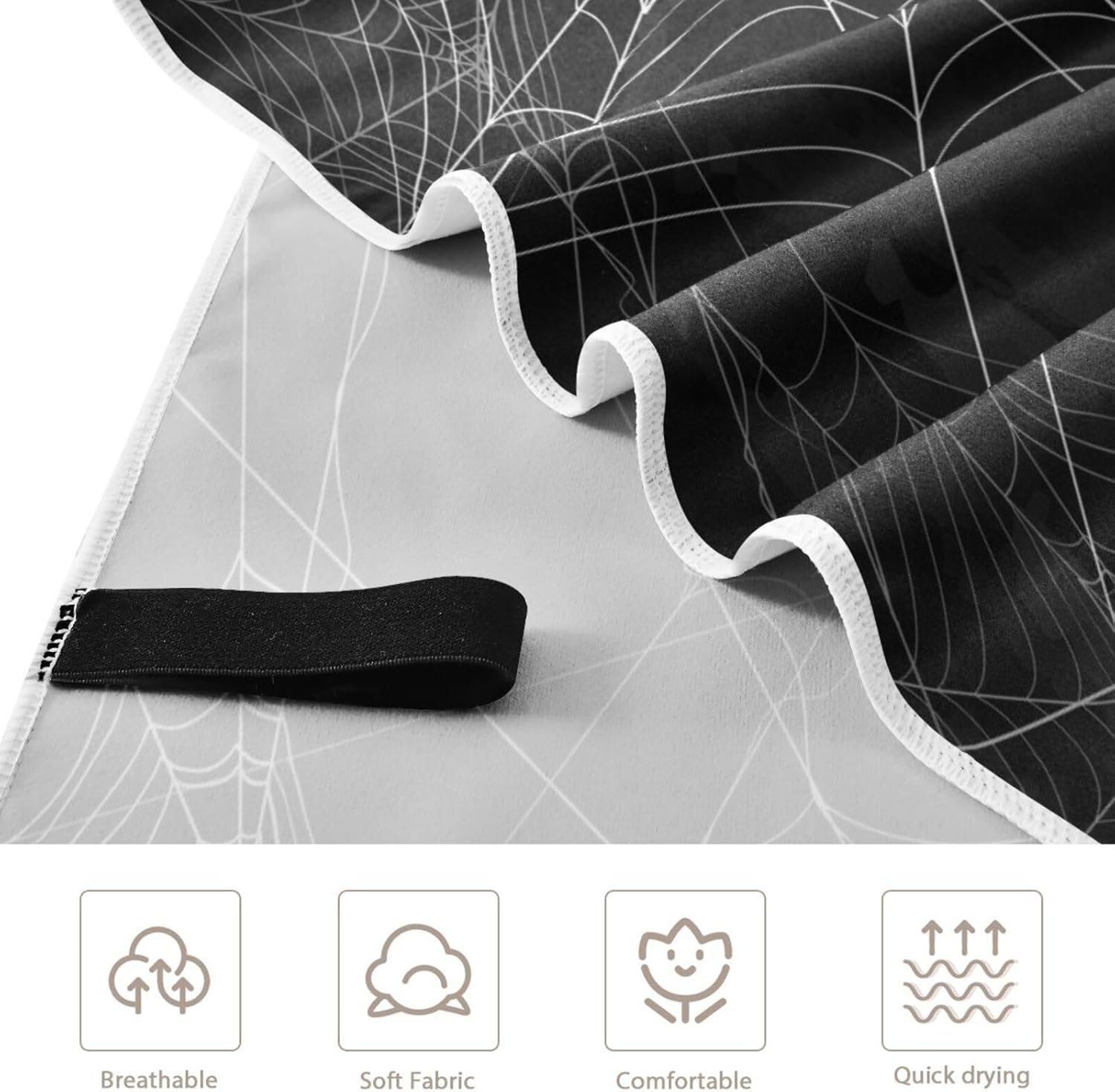 Toalla de playa de microfibra absorbente de tela de araña, toalla de viaje portátil de secado rápido para gimnasio, yoga, natación, 71 x 31 pulgadas