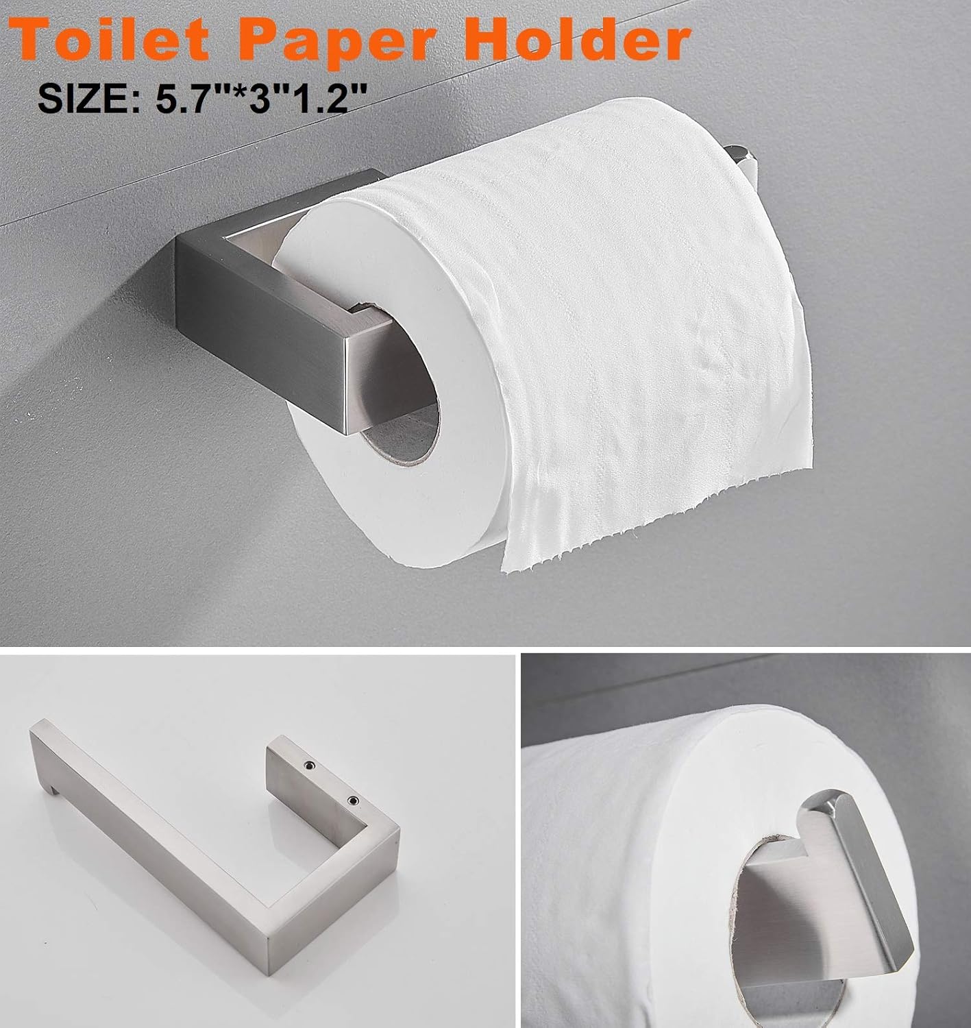Juego de 4 toallas de baño, juego de accesorios de baño de níquel cepillado, juego de accesorios de baño de acero inoxidable SUS304, barra de toalla