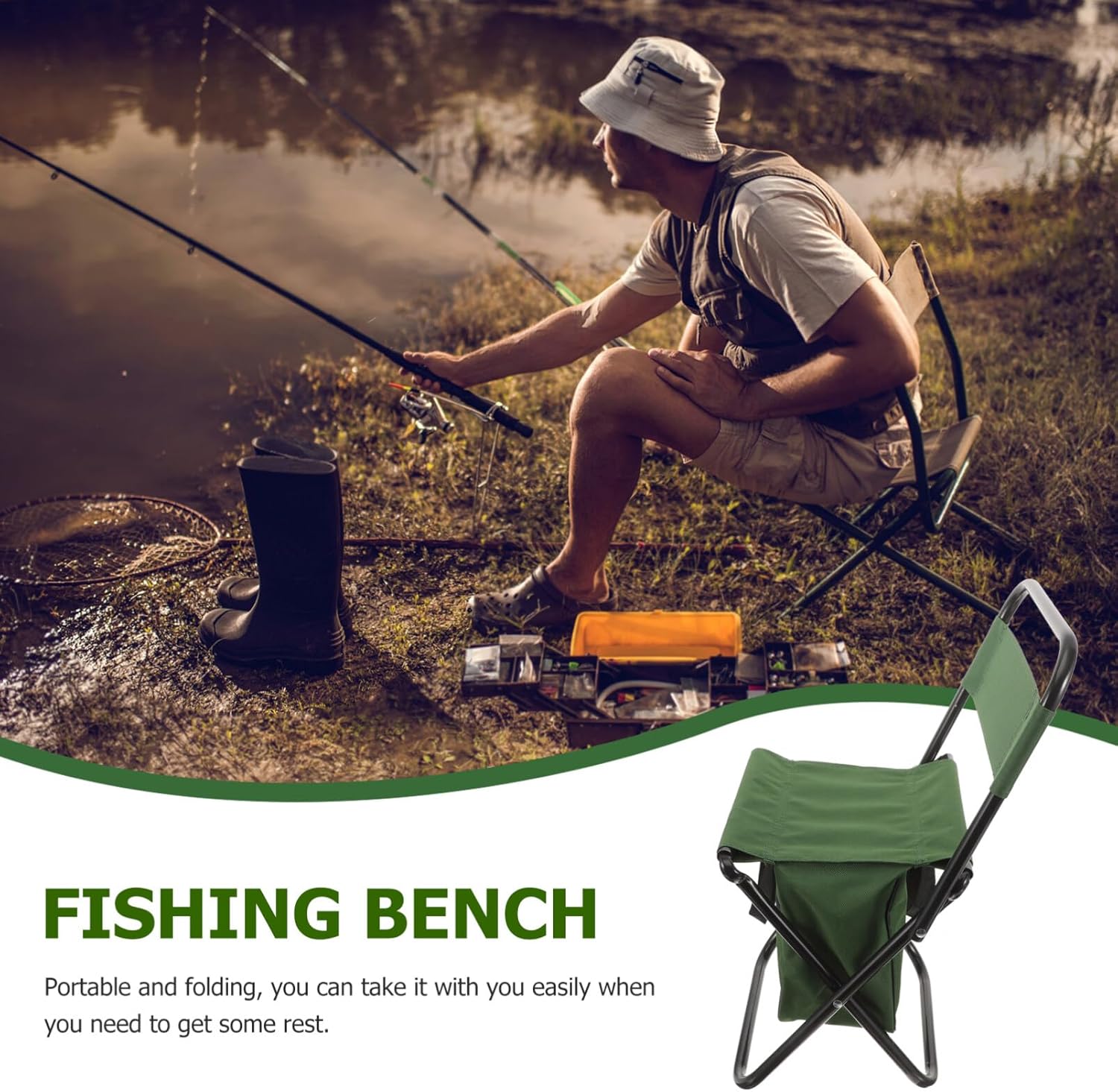 Sillas Silla de pesca Silla portátil Silla de campamento Silla al aire libre Silla de camping portátil Silla compacta Silla de camping pequeña Silla