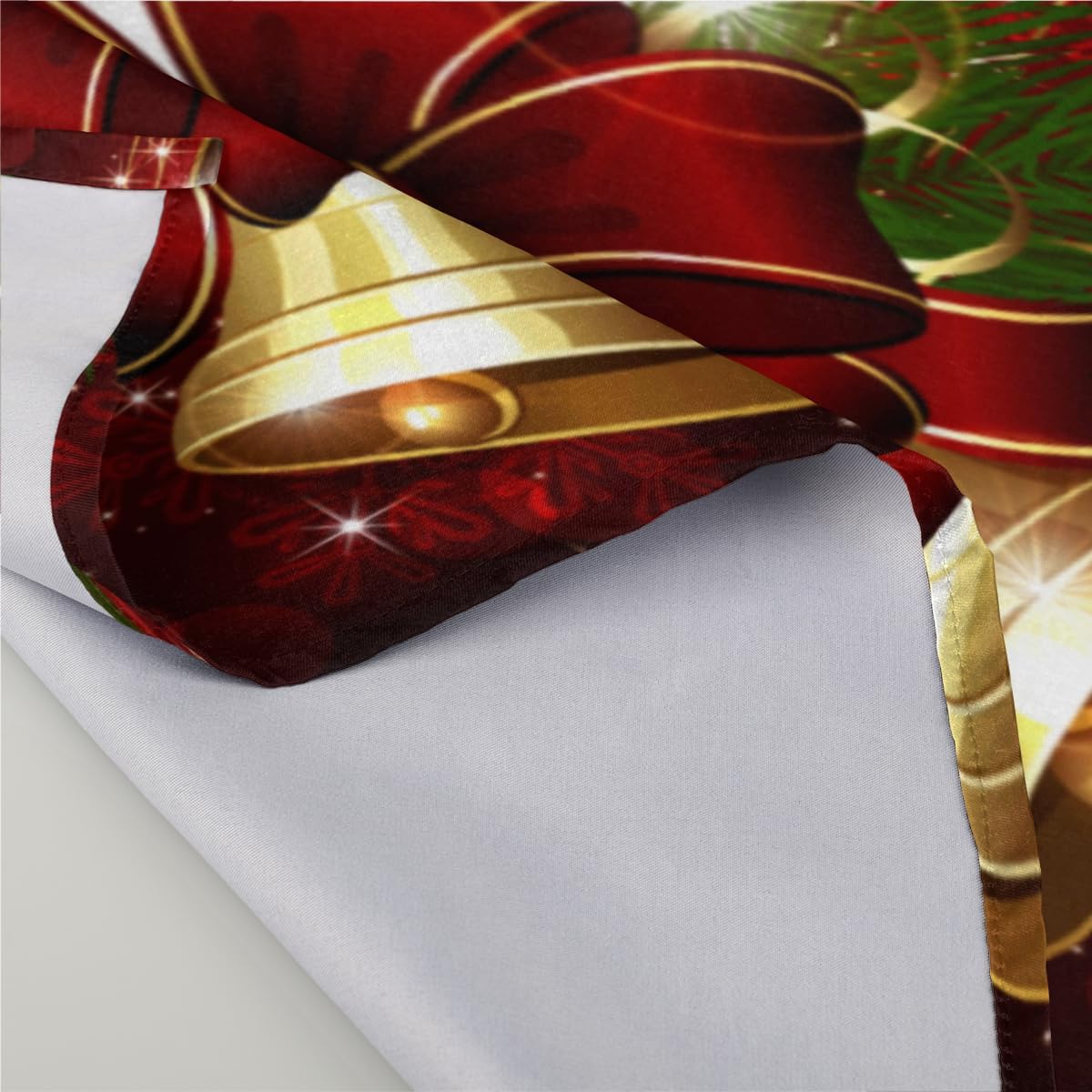 Cloth Napkins Set of 6 Merry Christmas 20×20 Inch Cloth Napkins Xmas Bell Washable Reusable Kitchen Dinner Napkins Table Decor for Wedding, Holiday