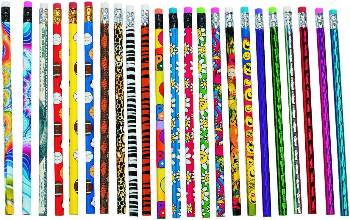Fun Express – Surtido de lápices de lujo (100 piezas) – Papelería – Lápices – Lápices – Surtidos impresos – 100 piezas