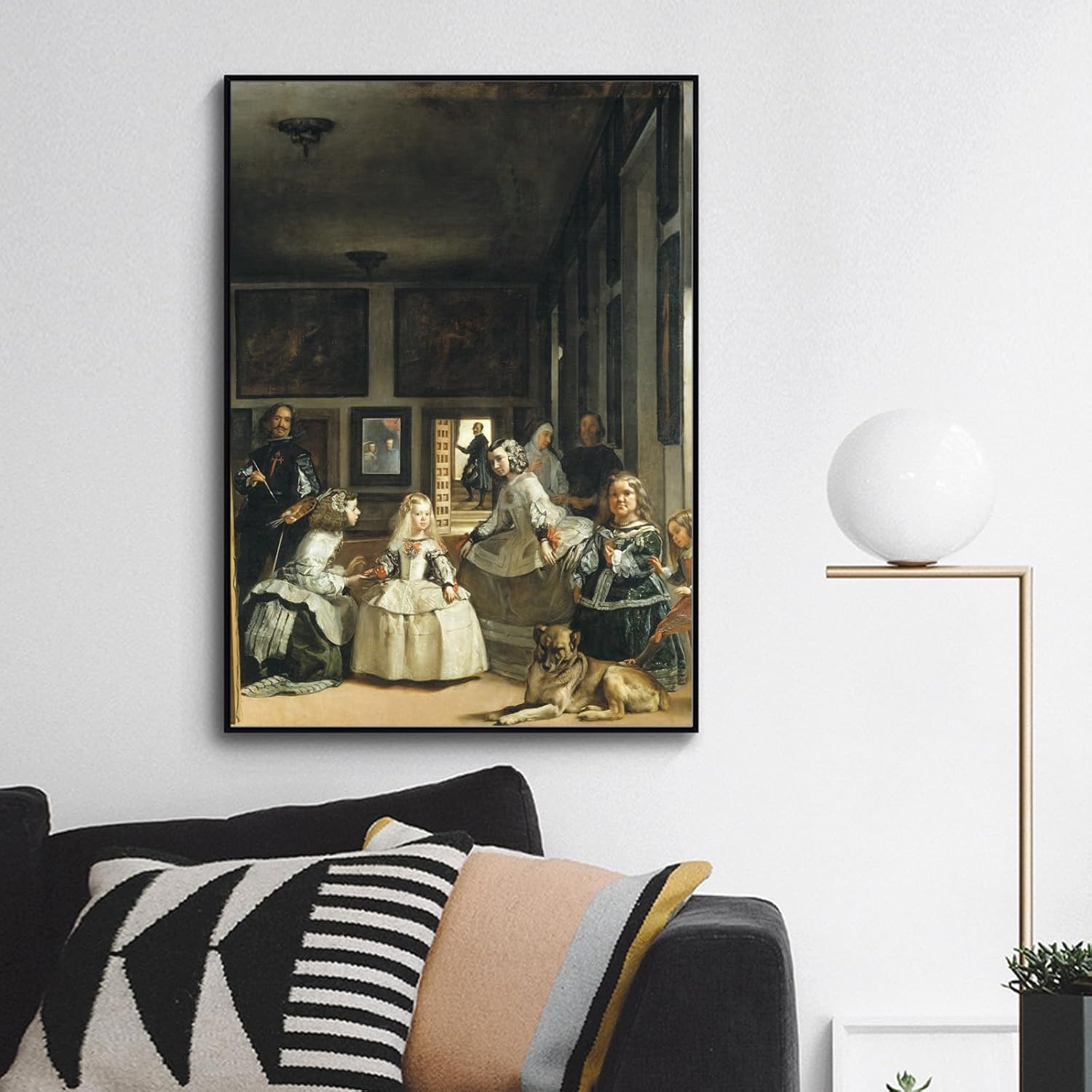 Yomcut Diego Velázquez – Lienzo decorativo para pared, póster de Las Meninas, famosas reproducciones de pintura al óleo, impresiones clásicas,