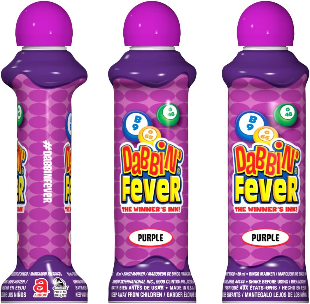 Dabbin’ Fever Bingo Daubers One Dozen – Dabbers de tinta de 3 onzas (morado)