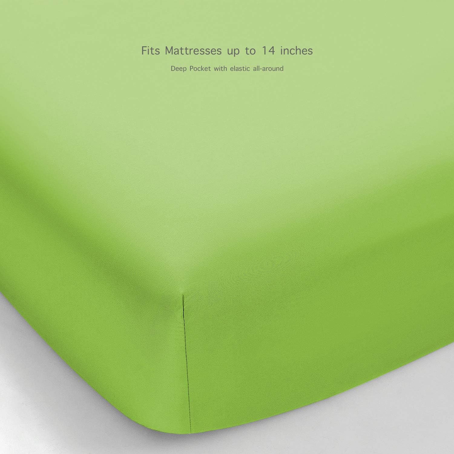 Juego de sábanas de microfibra cepillada, Microfibra, Lime, Completo