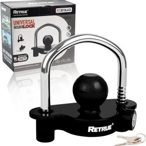 RETRUE Cerradura de acoplador universal para remolque, bloqueo de enganche de bola, bloqueo de enganche de remolque de seguridad, ajustable, de RETRUE Cerradura de acoplador universal para remolque, bloqueo de enganche de bola, bloqueo de enganche de remolque de seguridad, ajustable, de