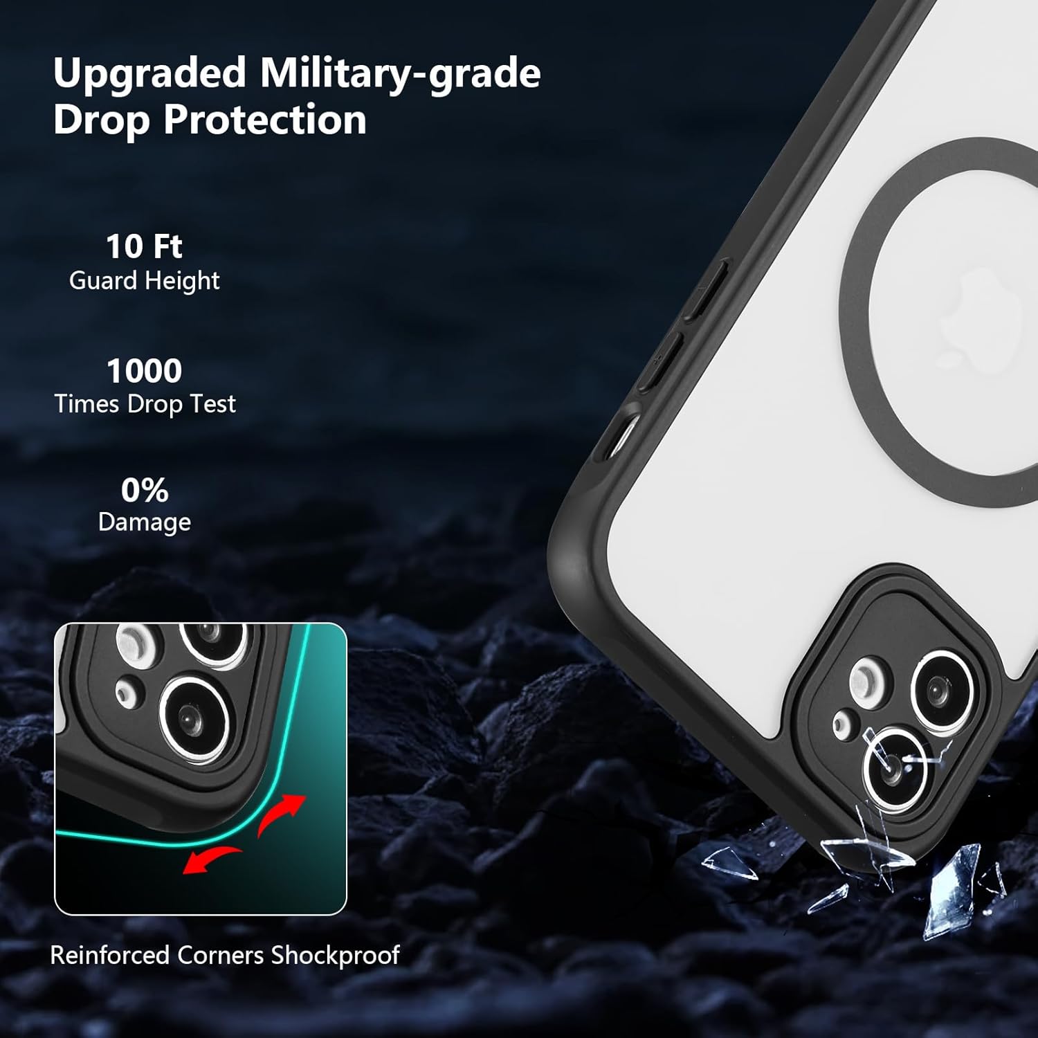 RALEAVO Funda magnética para iPhone 11 compatible con Magsafe Funda delgada esmerilada mate translúcida de policarbonato duro con protección militar