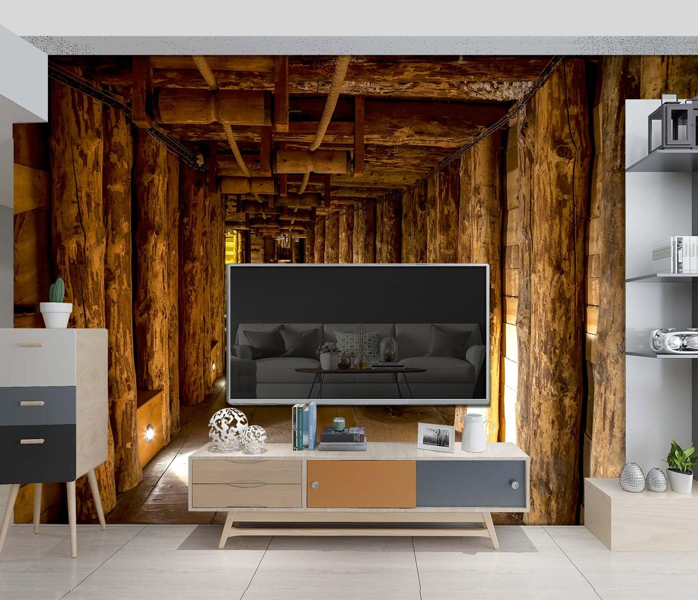 BZHXBZ – Papel tapiz de madera espacial 3D para dormitorio, murales modernos de corteza de árbol, decoración de oficina, sala de estar, fondo de
