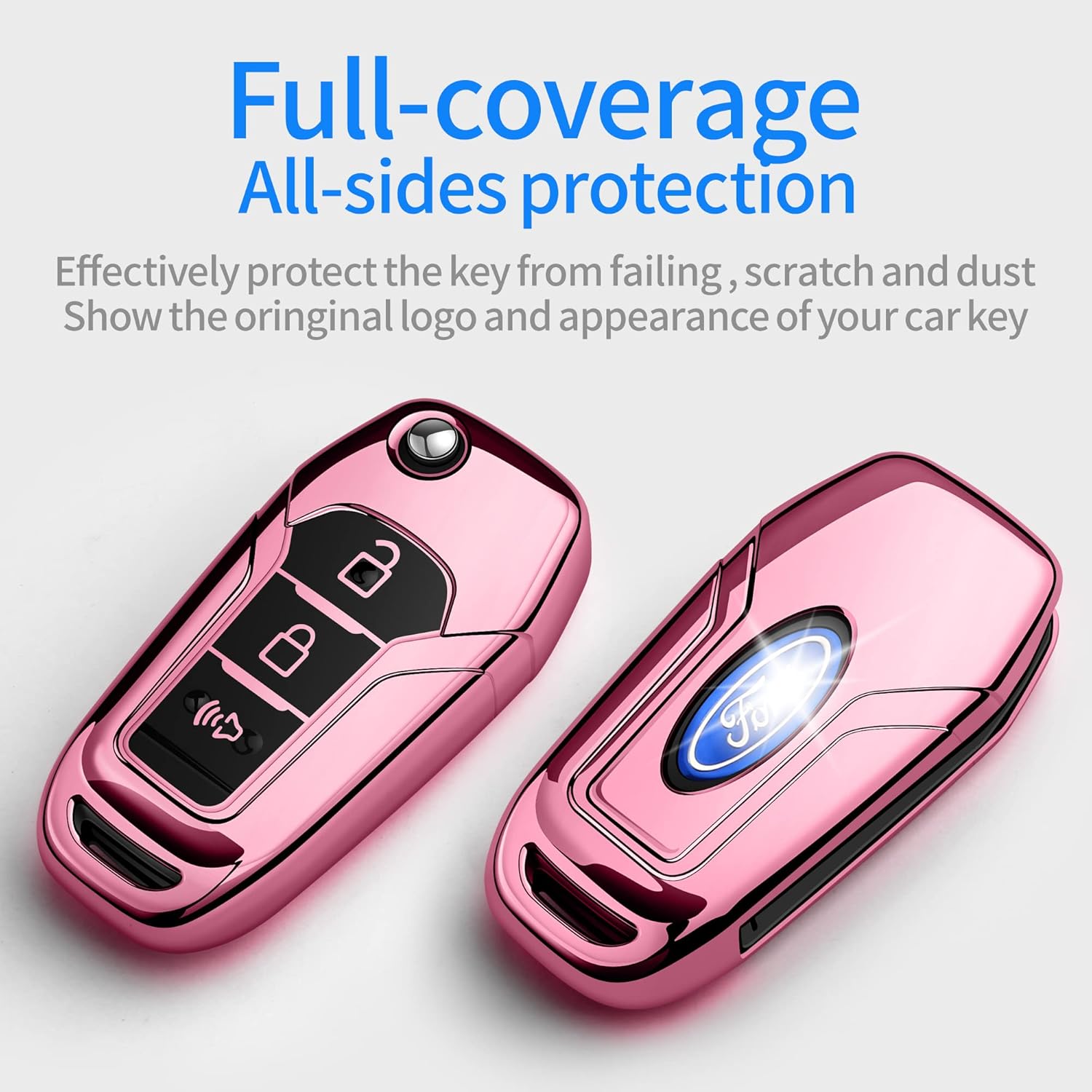 Tukellen Funda para llavero Ford de TPU suave, protección completa, compatible con Ford F150 F250 F350 F450 F550 Explorer Ranger Escape Key Shell