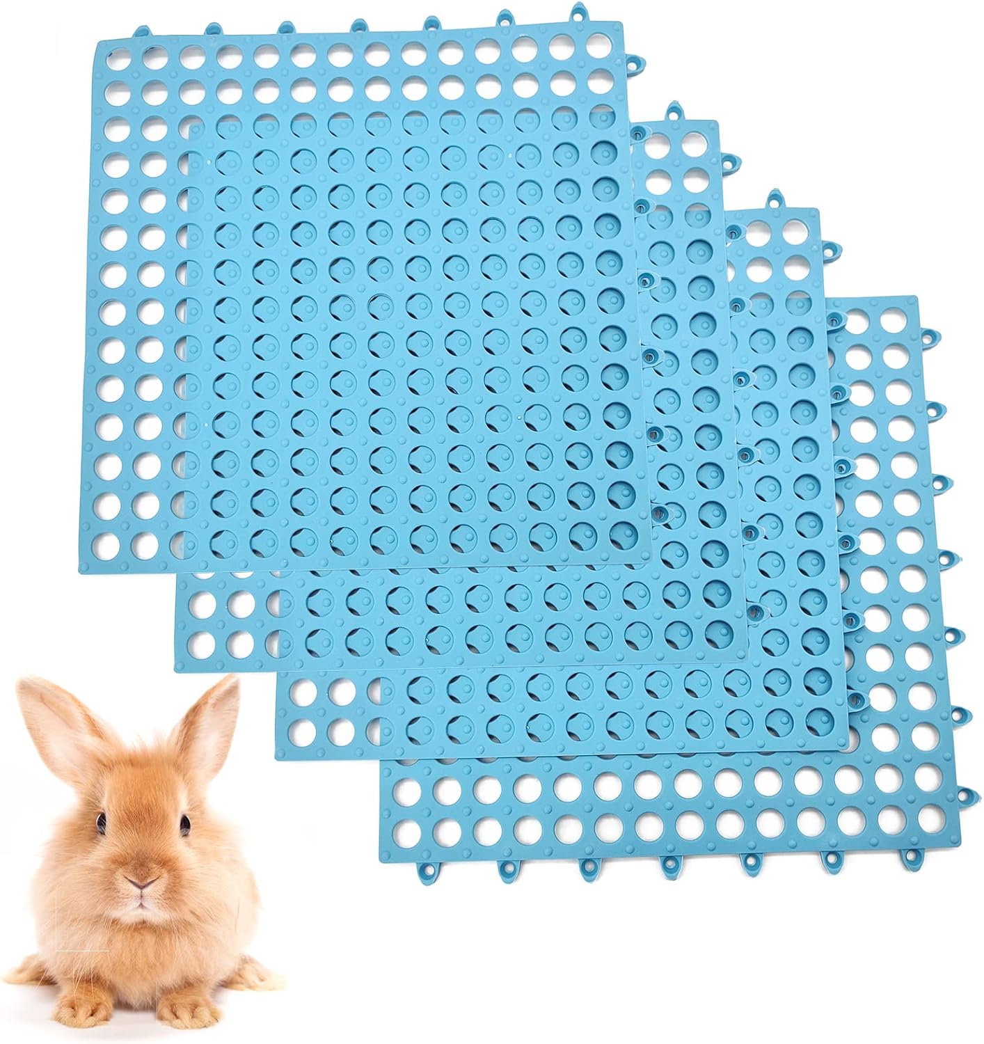 BNOSDM Alfombrilla para patas de conejo, 4 unidades, tapete de plástico para descansar con agujero para conejillo de indias, chinchilla, hurón,