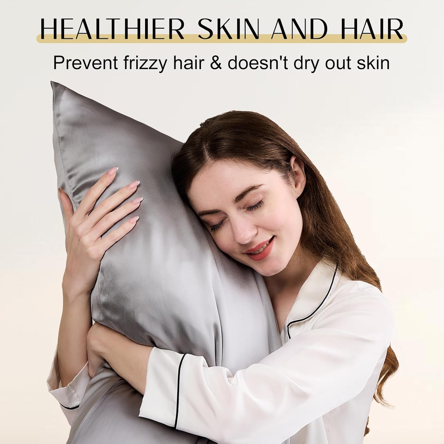ZIMASILK Funda de almohada de seda de morera 100 % pura para cabello y piel, con cremallera oculta reforzada, más suave y duradera, seda de alta