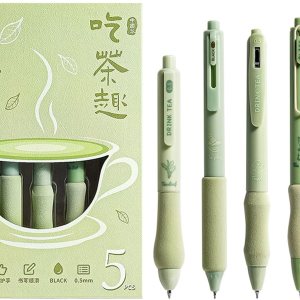 ITAWIXS Bolígrafos estéticos de tinta de gel, 5 unidades, color verde, bonitos bolígrafos retráctiles con diferentes puntas, tinta de secado rápido, ITAWIXS Bolígrafos estéticos de tinta de gel, 5 unidades, color verde, bonitos bolígrafos retráctiles con diferentes puntas, tinta de secado rápido,