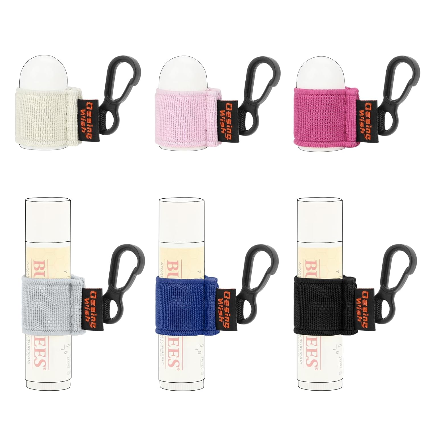 Desing Wish Mini Chapstick Holder Llavero de manga elástica Chapstick Llavero titular para bálsamos labialesbrillo labiallápices labiales, Paquete