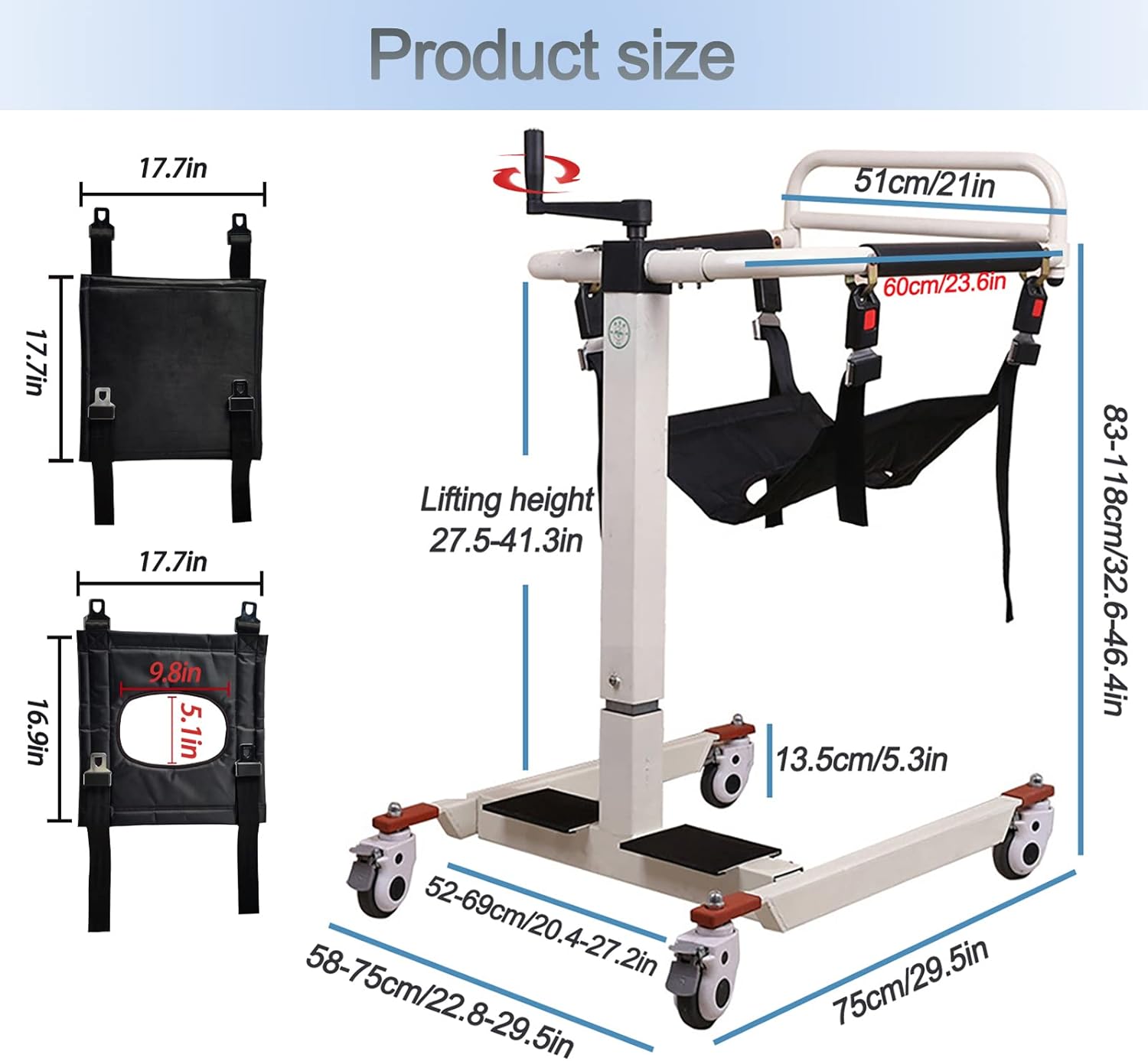 Silla de transferencia de paciente, silla de transferencia de paciente para el hogar, transferencia de silla de ruedas, dispositivos de