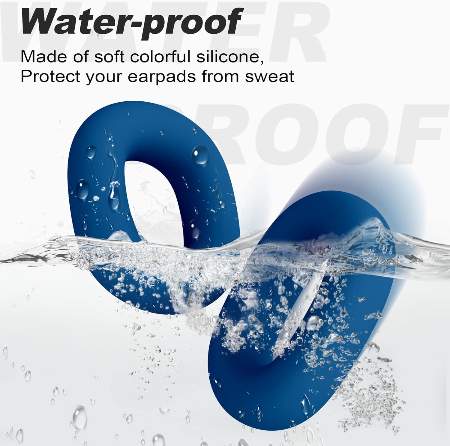Tandoler Protector de silicona para audífonos AirPods Max, a prueba de sudor, fácil de lavar, resistente, color azul