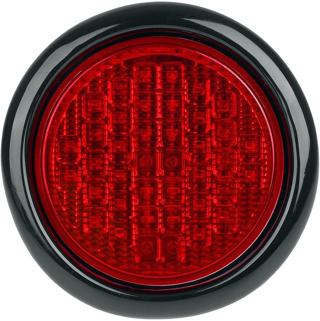 Partsam 2 luces selladas redondas de 4 pulgadas superbrillantes, 40 diodos LED, luces selladas, montaje rojo, montaje de goma para camiones,