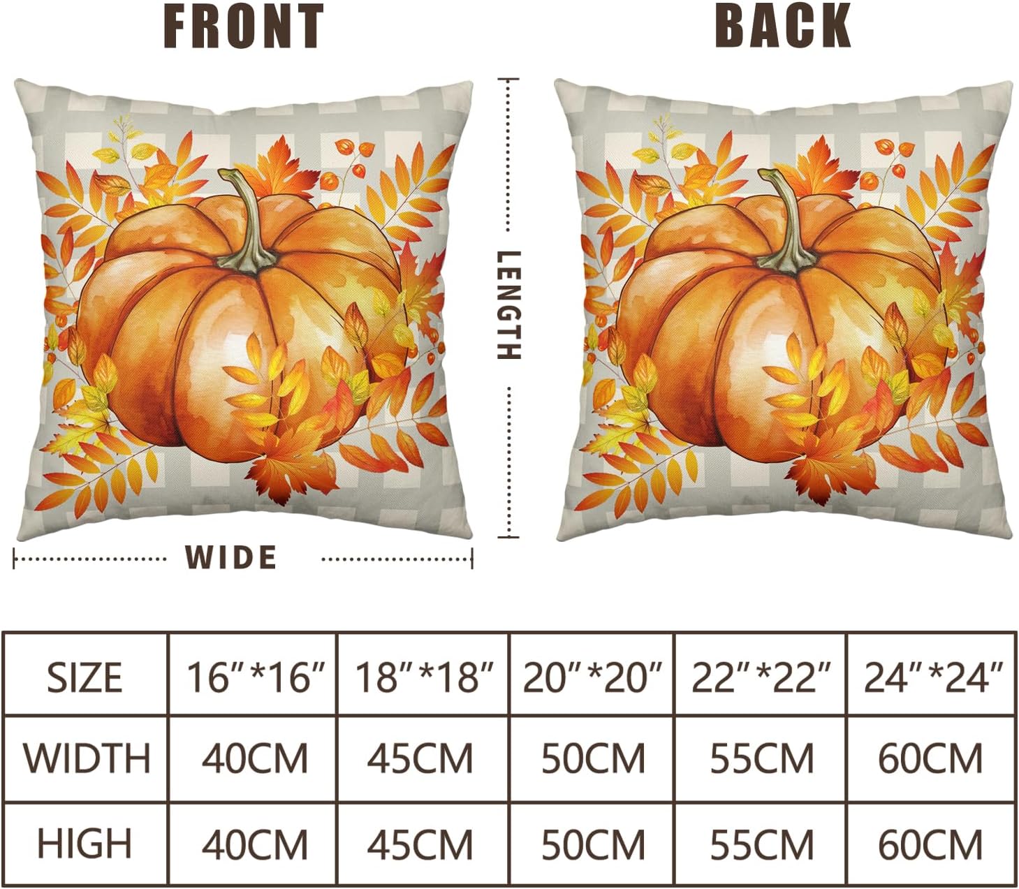 Juego de 2 fundas de almohada decorativas de otoño de 20 x 20 pulgadas, con hojas de arce, calabaza, casa de campo, fundas de almohada de lino
