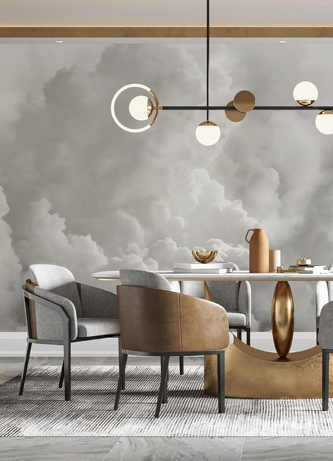 REMIX Walls by Katie Hunt Mural de pared gris paloma en las nubes
