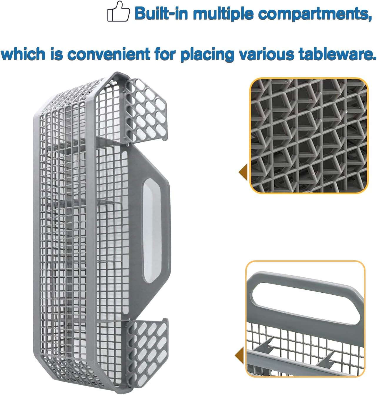 WD28X10128 – Cesta de cubiertos para lavavajillas (19.7 x 3.8 x 8.4 pulgadas) de Cenipar compatible con lavavajillas GE Reemplazo WD28X10127