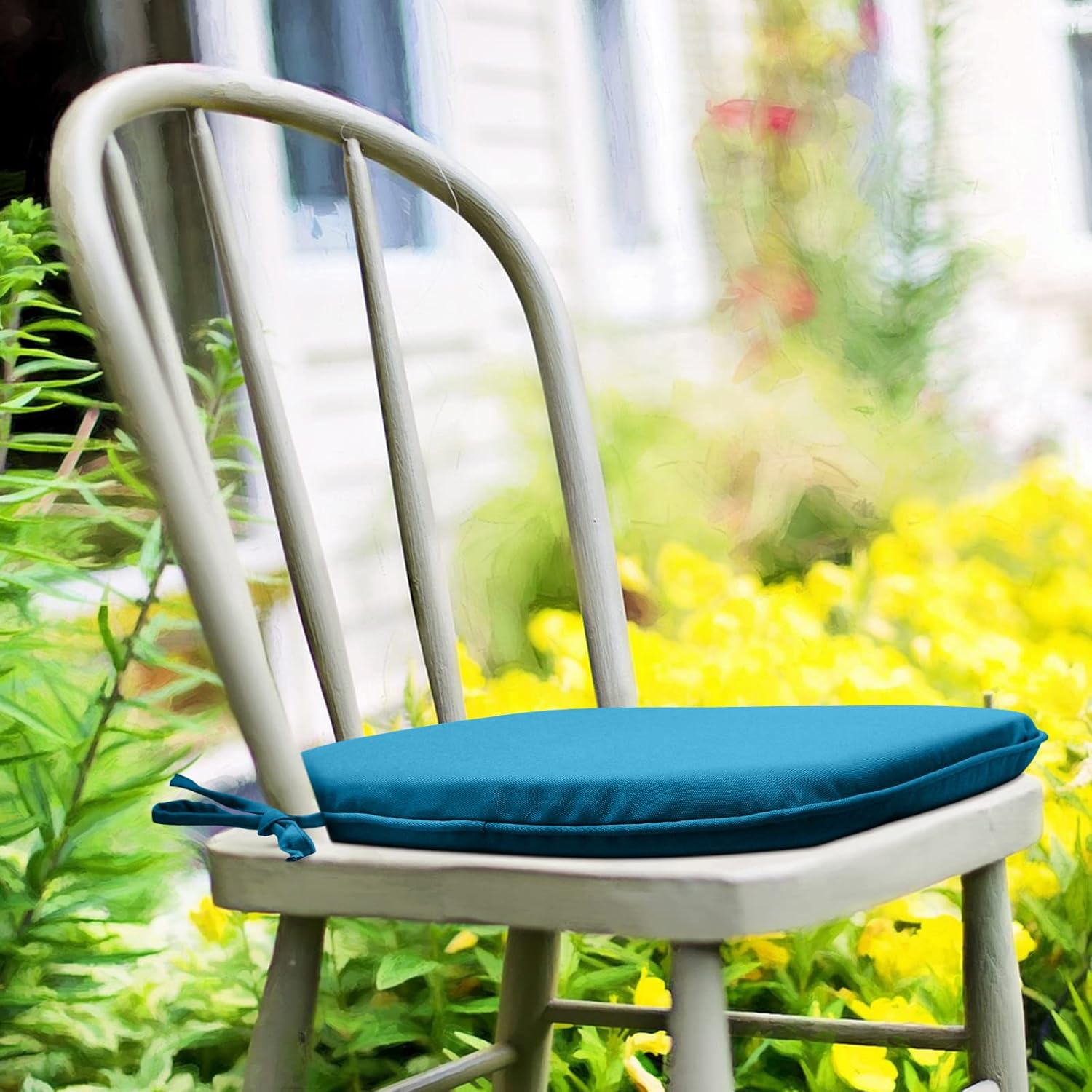 Pcinfuns Cojines para sillas de patio al aire libre, 16 x 17 pulgadas, repelentes al agua, para todo tipo de clima, para jardín, patio, muebles de