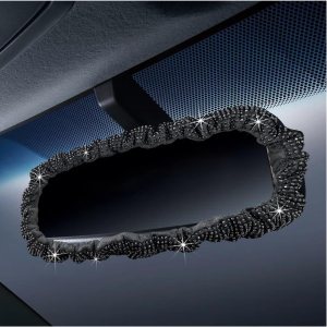 Bling – Funda para espejo retrovisor de automóvil, protectores de espejo retrovisor de cristal de felpa elástica, cubierta de espejo retrovisor con Bling – Funda para espejo retrovisor de automóvil, protectores de espejo retrovisor de cristal de felpa elástica, cubierta de espejo retrovisor con