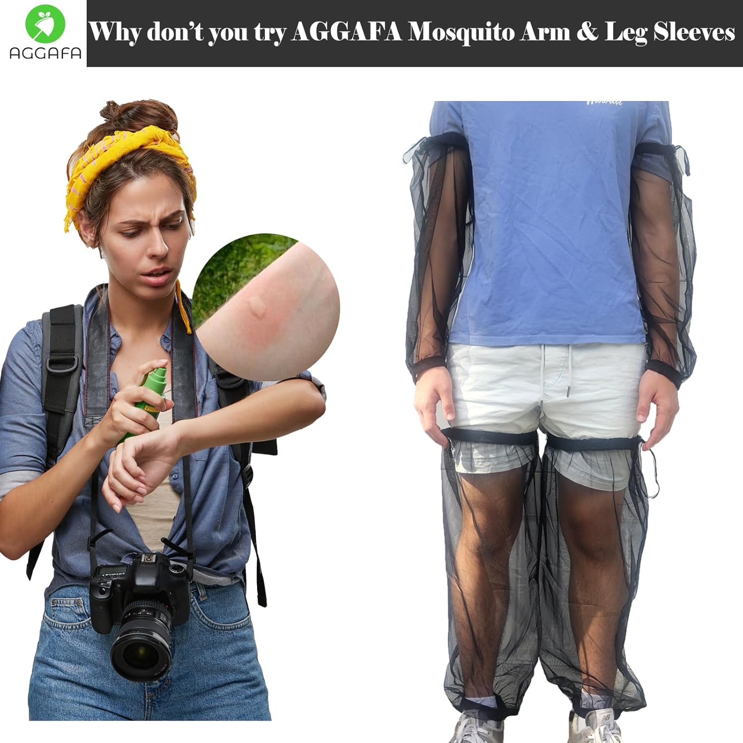 Mangas para brazos y piernas para mosquitos, protegen tus brazos y piernas de mosquitos, insectos, moscas, mosquitos, no se transparentan cuando