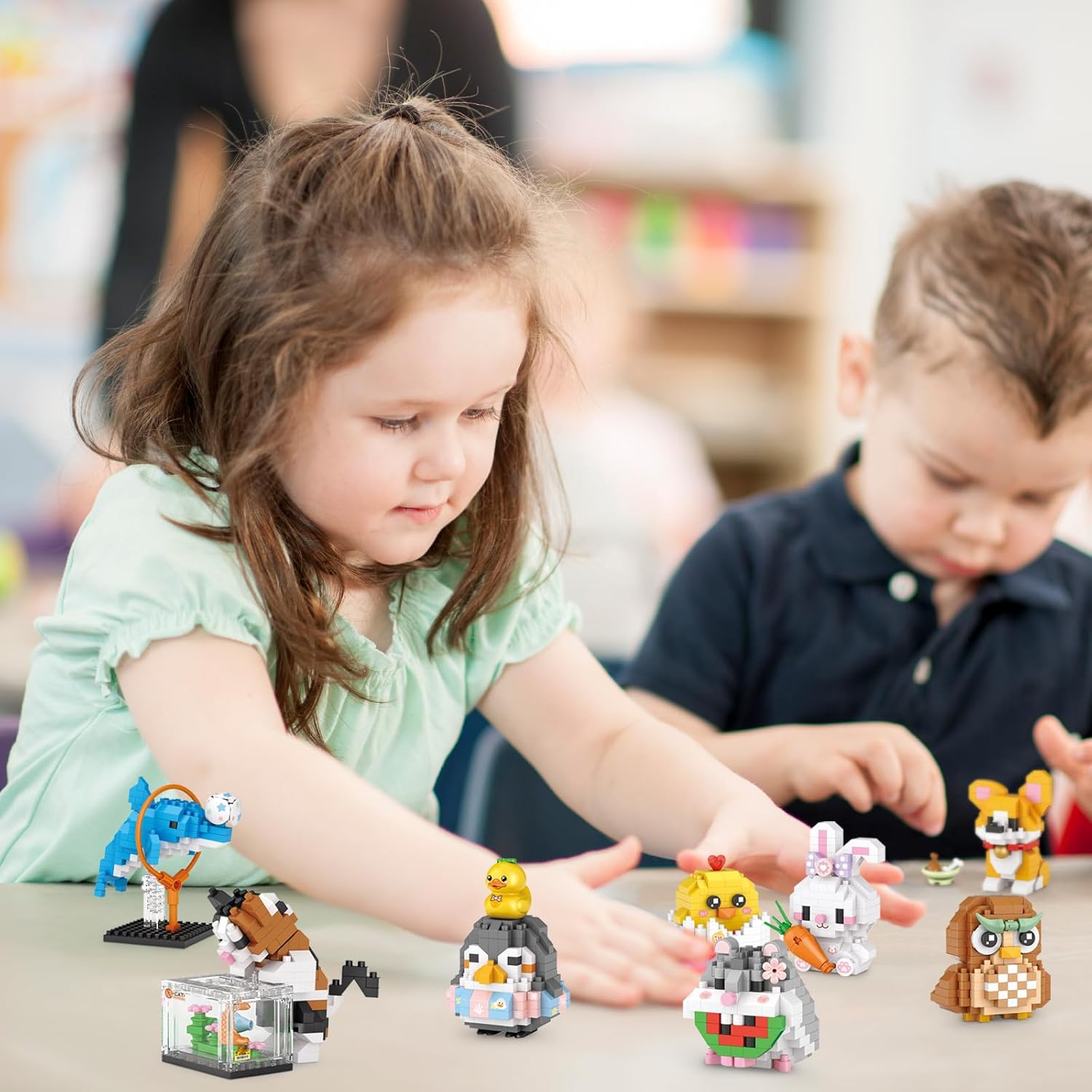 Mini juguetes de construcción de conejo, bloques de construcción de animales lindos, juguete creativo para niños y niñas mayores de 6 años