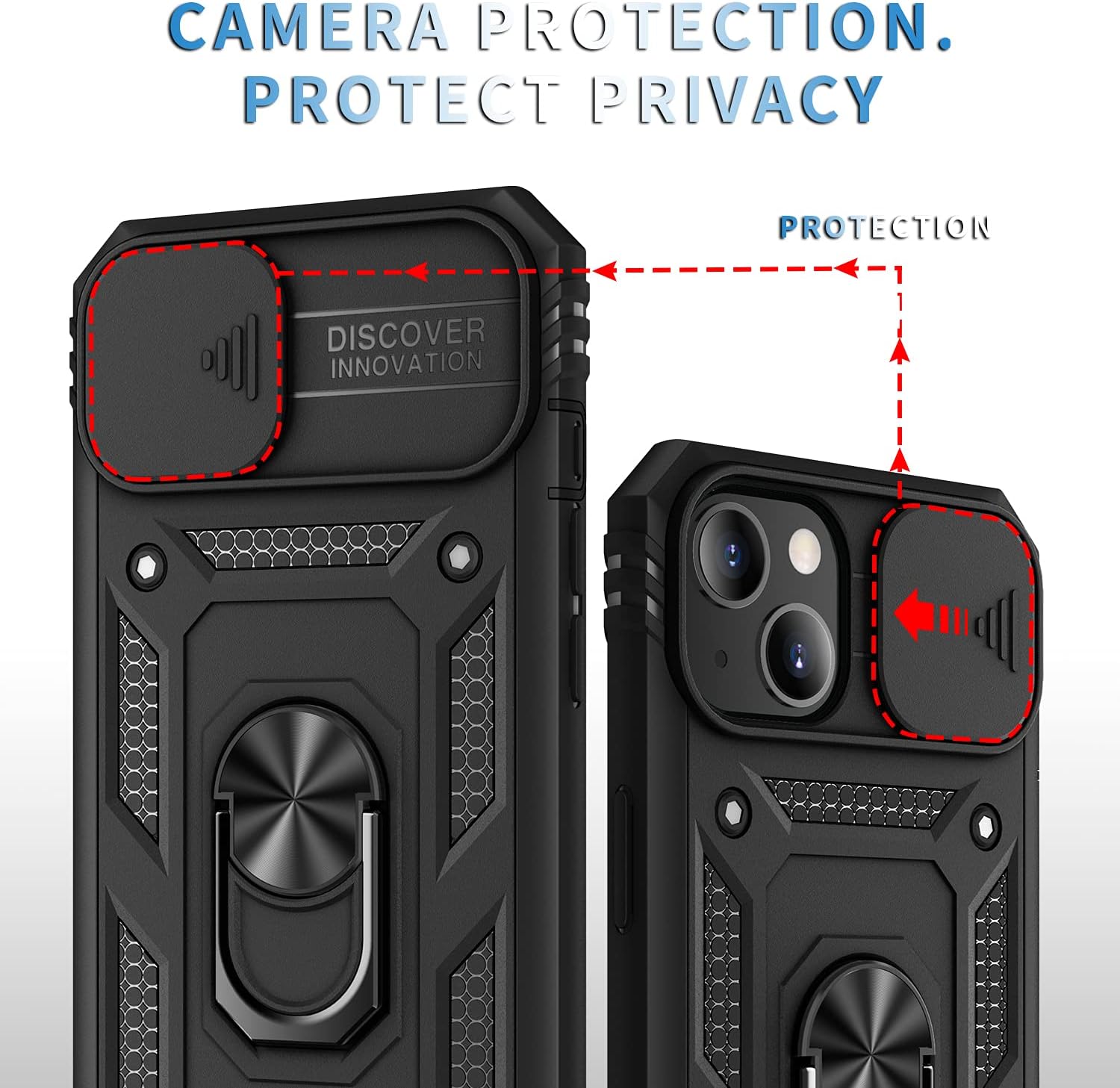 DAWEIXEAU Funda para iPhone 13 Mini, a prueba de golpes, resistente a los impactos con lente deslizante Funda protectora para iPhone 13 Mini (5.4