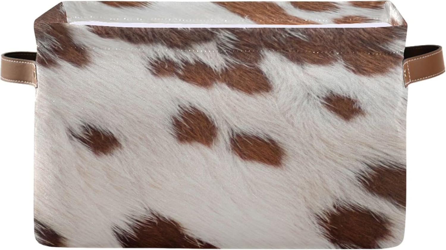 xigua Cesta de almacenamiento de medias con estampado de vaca, contenedores de almacenamiento de lona duradera con asas, cajas de almacenamiento