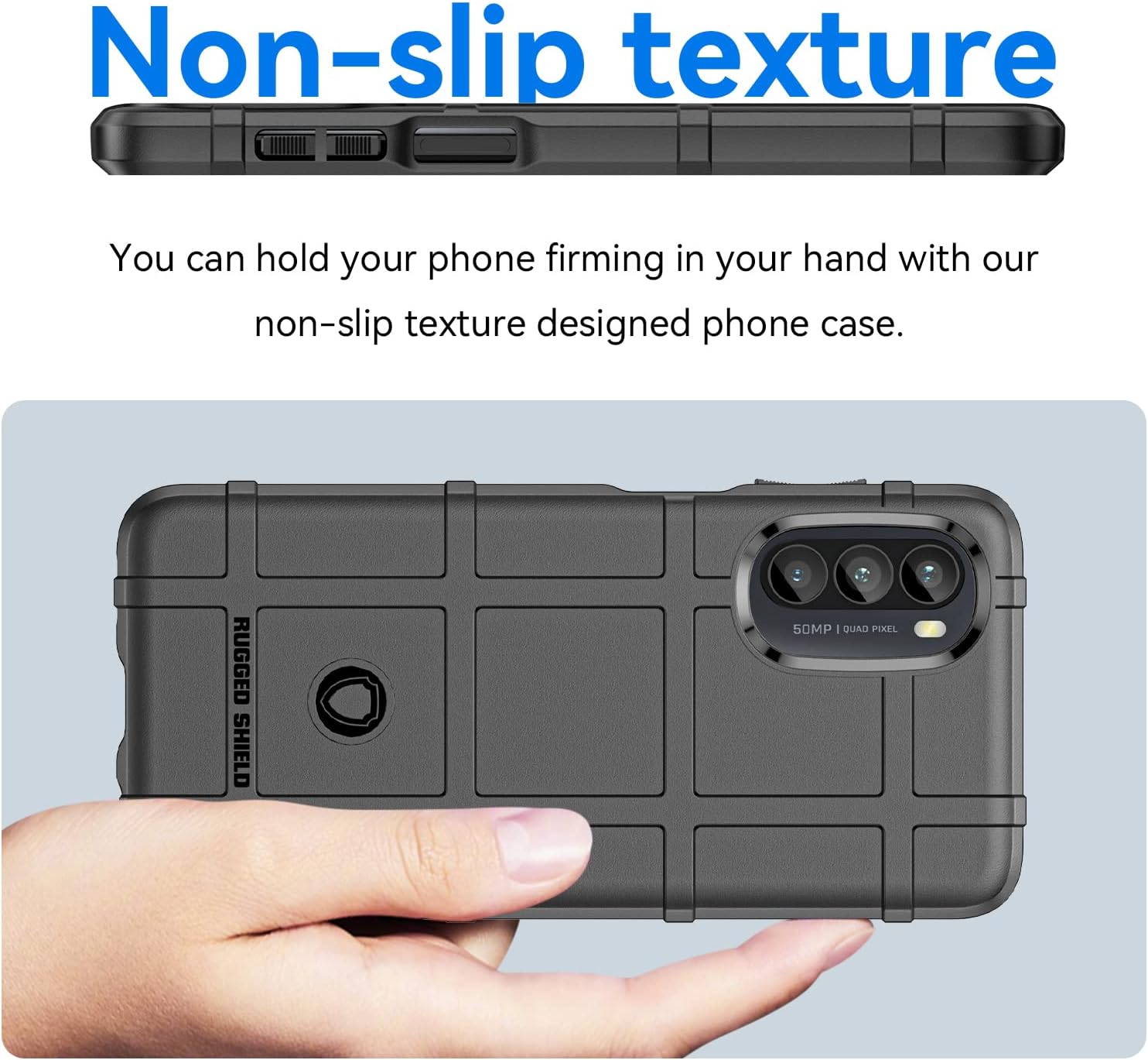 Funda delgada para Motorola G52, funda delgada con protección de lente de cámara de grado militar a prueba de golpes y protección del lente de