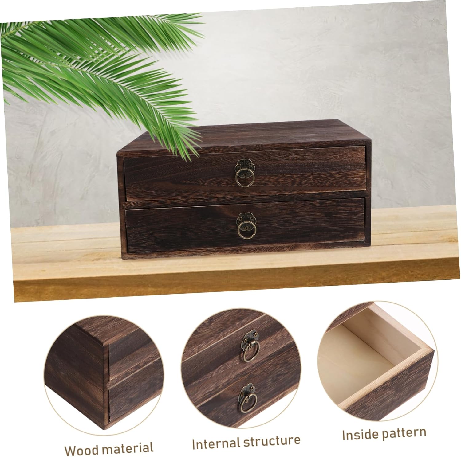 STOBOK 1 cajón de mesa de madera maciza, organizador de tesoros, organizador de escritorio, gabinete de almacenamiento de escritorio de madera,