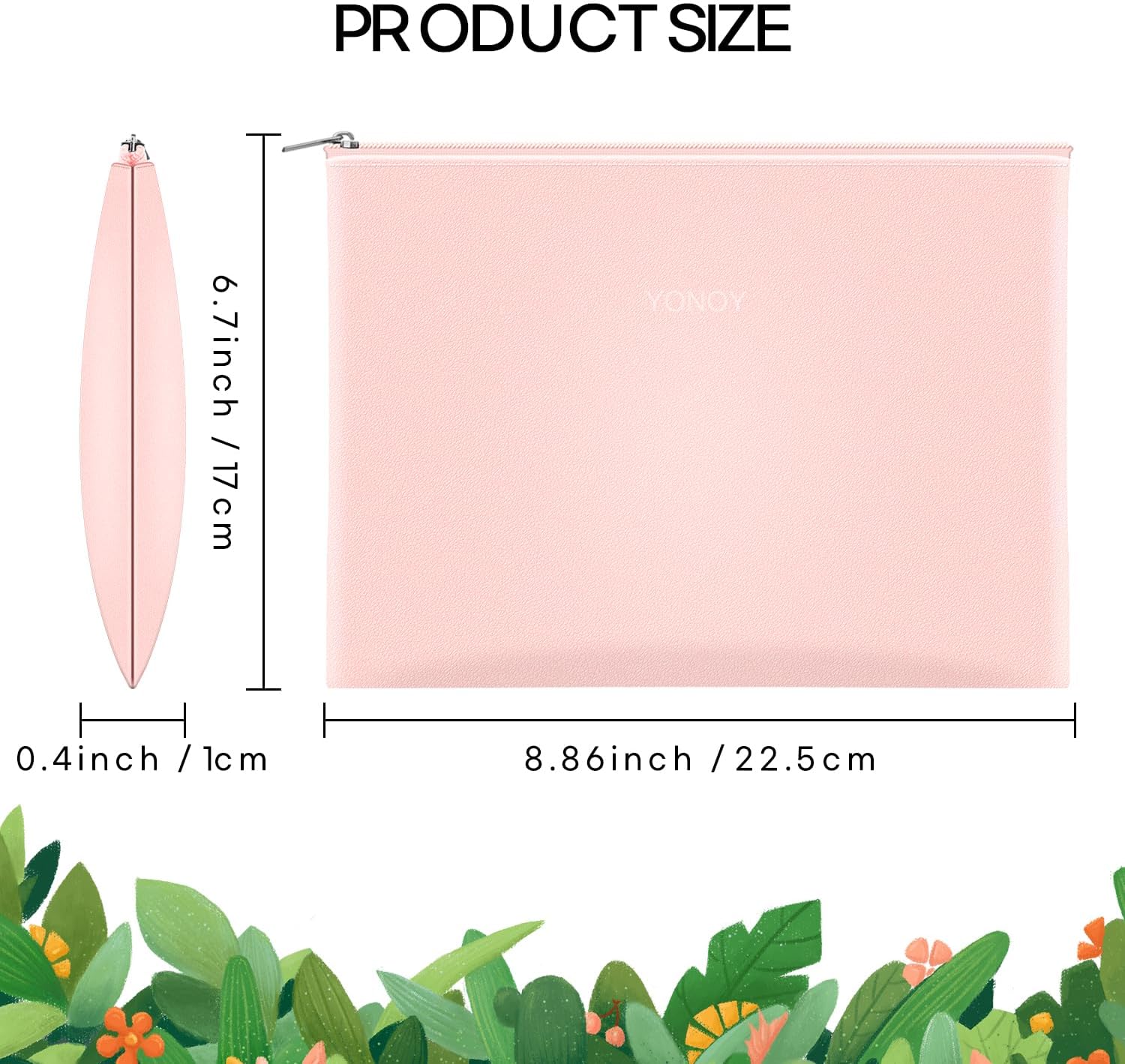 Bolsa de maquillaje grande, Rosado, Estilo E