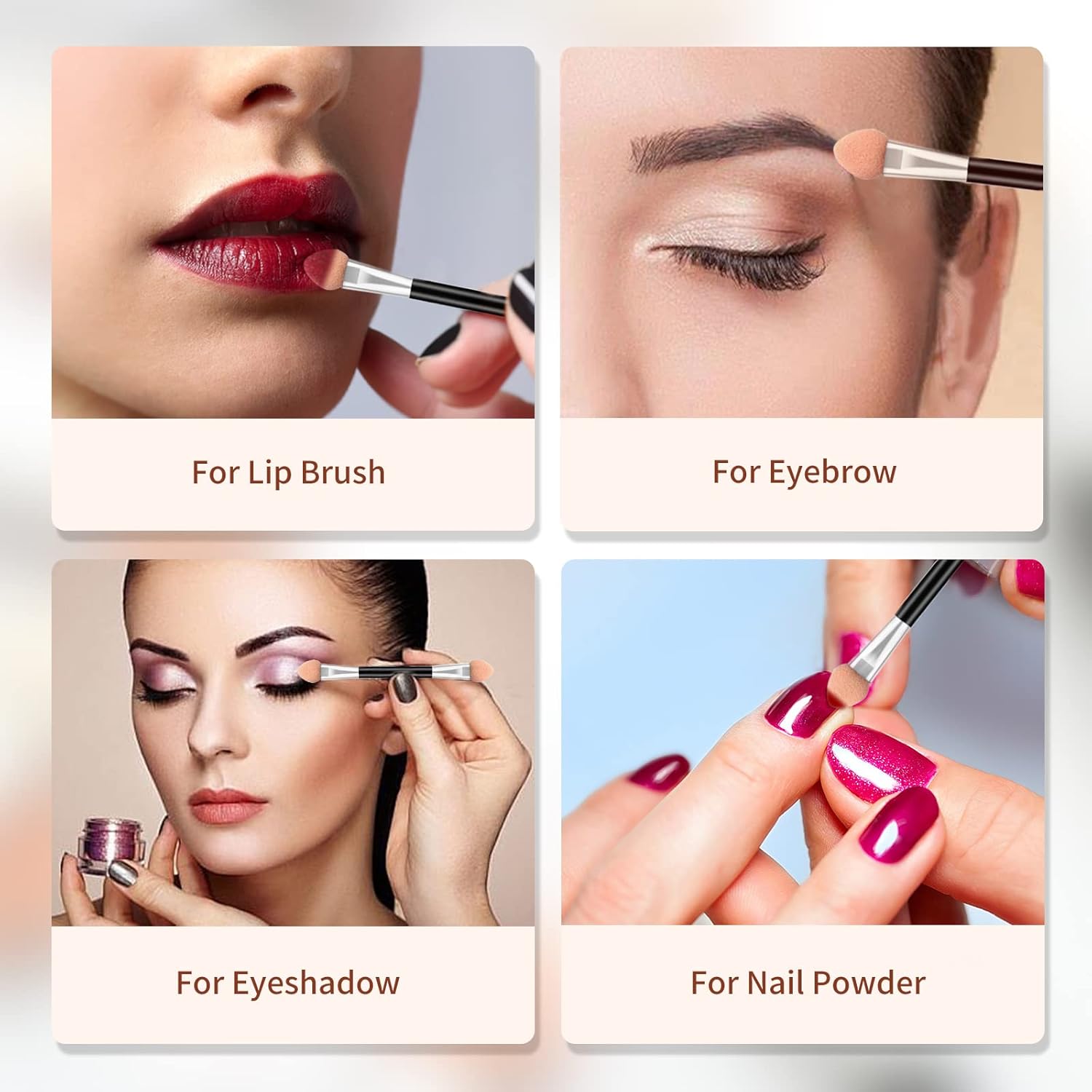 Neuorge 30 aplicadores desechables de sombra de ojos de doble cara, brochas profesionales de esponja de doble cabeza, herramienta cosmética de