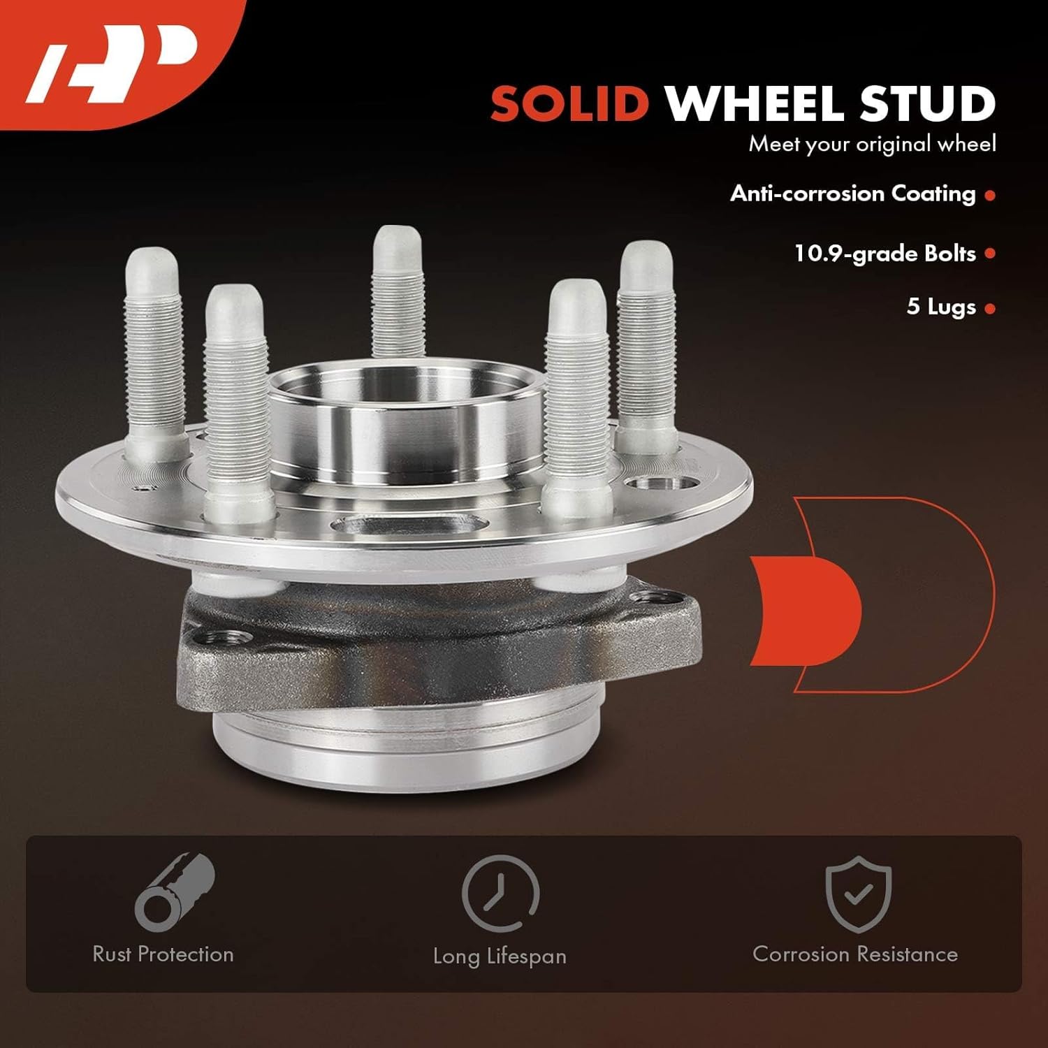 A-Premium Cojinete de rueda delantera o trasera y conjunto de cubo con 5 lengüetas compatible con Chevrolet y GMC y Buick y Cadillac – Equinox