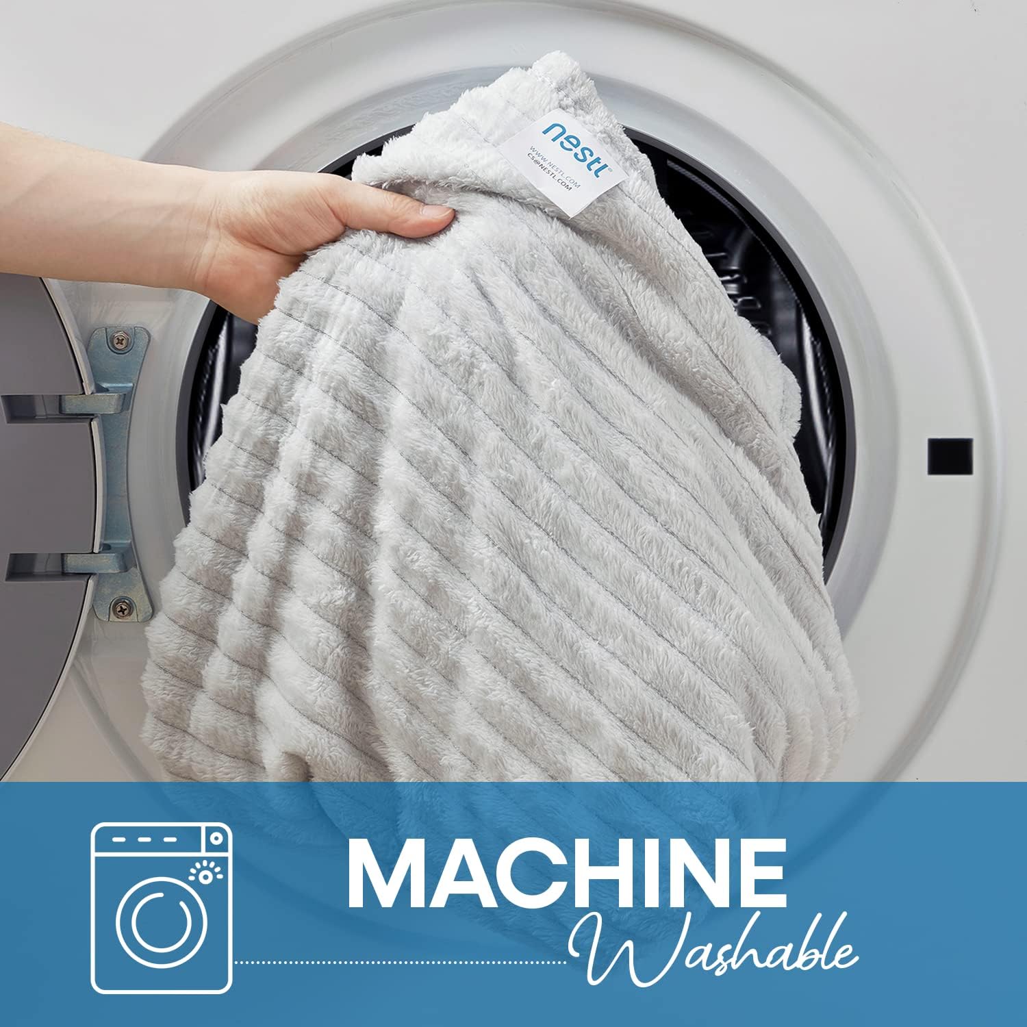 Nestl – Manta de forro polar de felpa cortada, tamaño manta, ligera y súper suave, mullida, para cama , lavable a máquina, 50×60 pulgadas, color