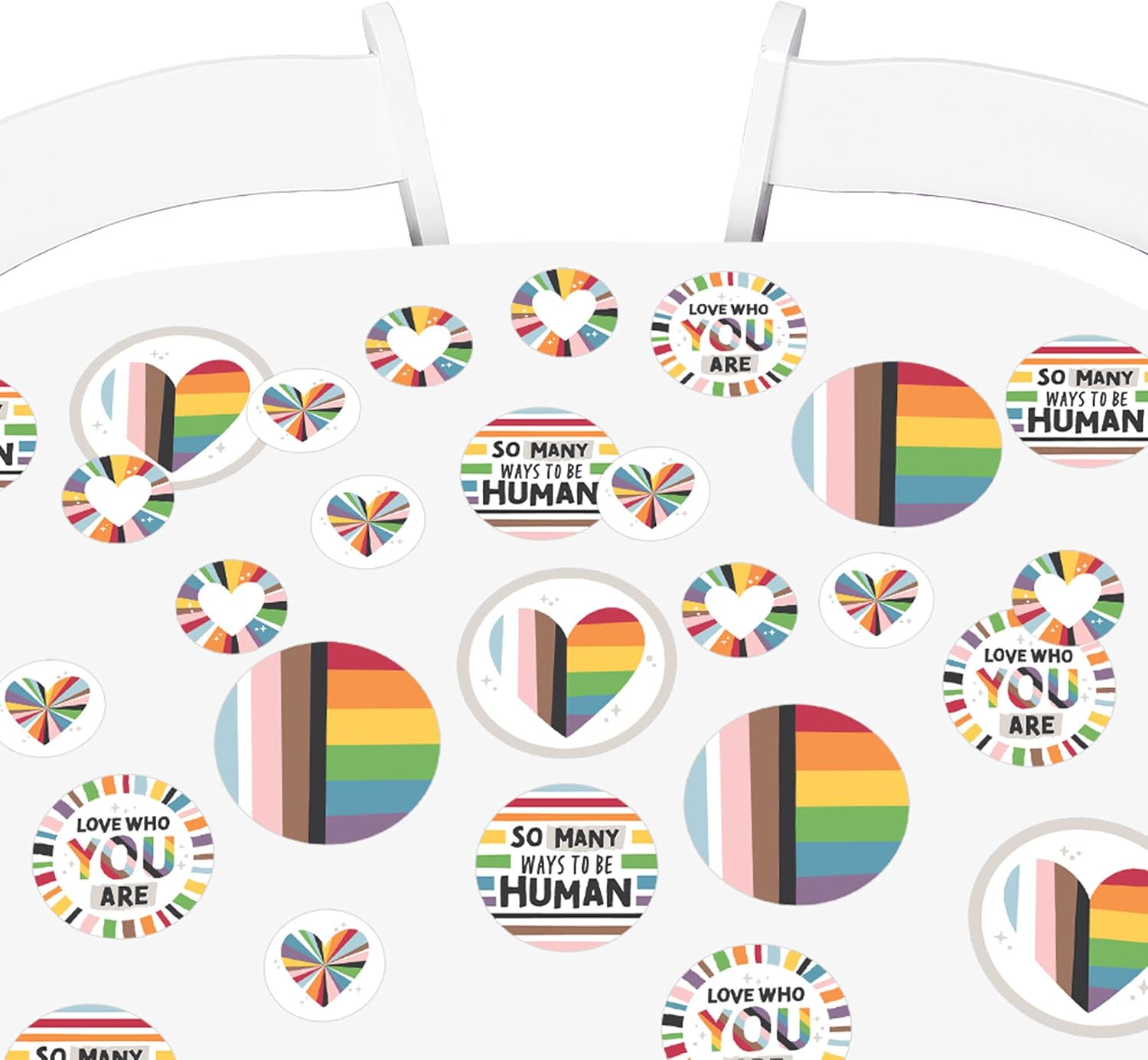 Big Dot of Happiness So Many Ways to Be Human – Confeti circular gigante para fiesta del orgullo – Decoraciones de fiesta – Confeti grande 27