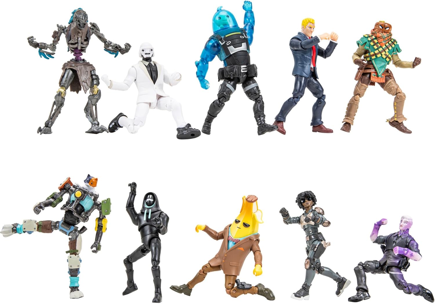 FORTNITE Capítulo 2 Battle Royale – Diez figuras articuladas de 4 pulgadas en embalaje dinámico con códigos para artículos virtuales de bonificación