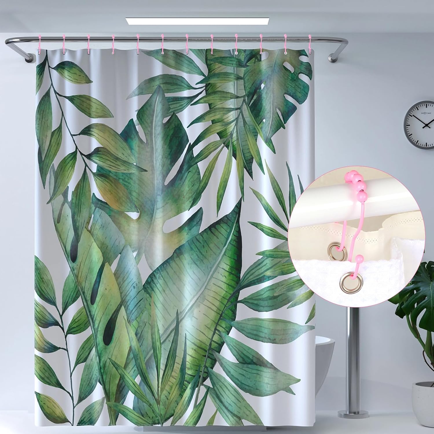 Ganchos para cortina de ducha, anillos de ducha de acero inoxidable 304 para baño, ganchos de ducha de doble deslizamiento para cortinas de cortina