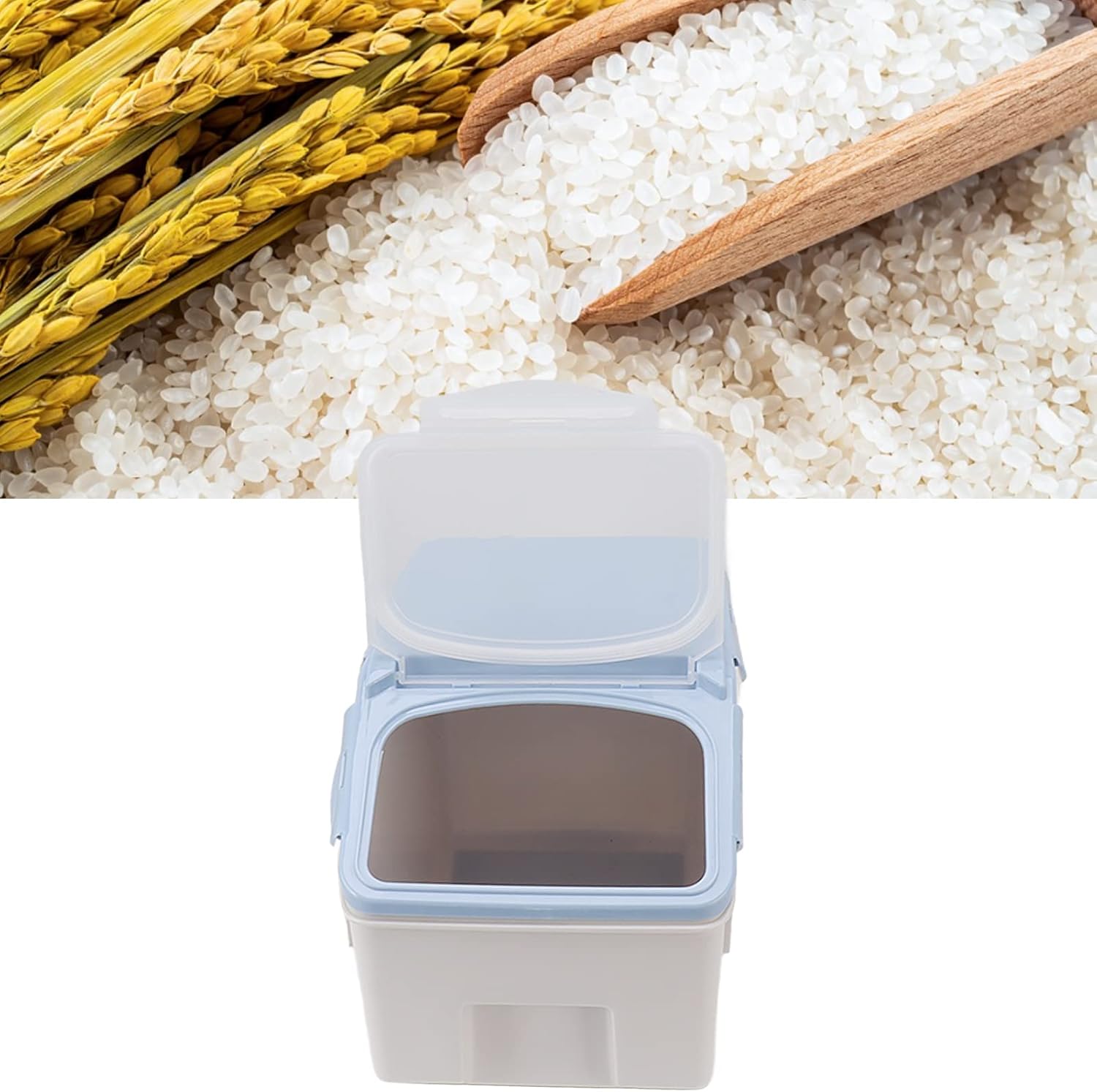 Contenedor de almacenamiento de arroz de granos, contenedor de almacenamiento de arroz con taza, contenedor de almacenamiento de alimentos