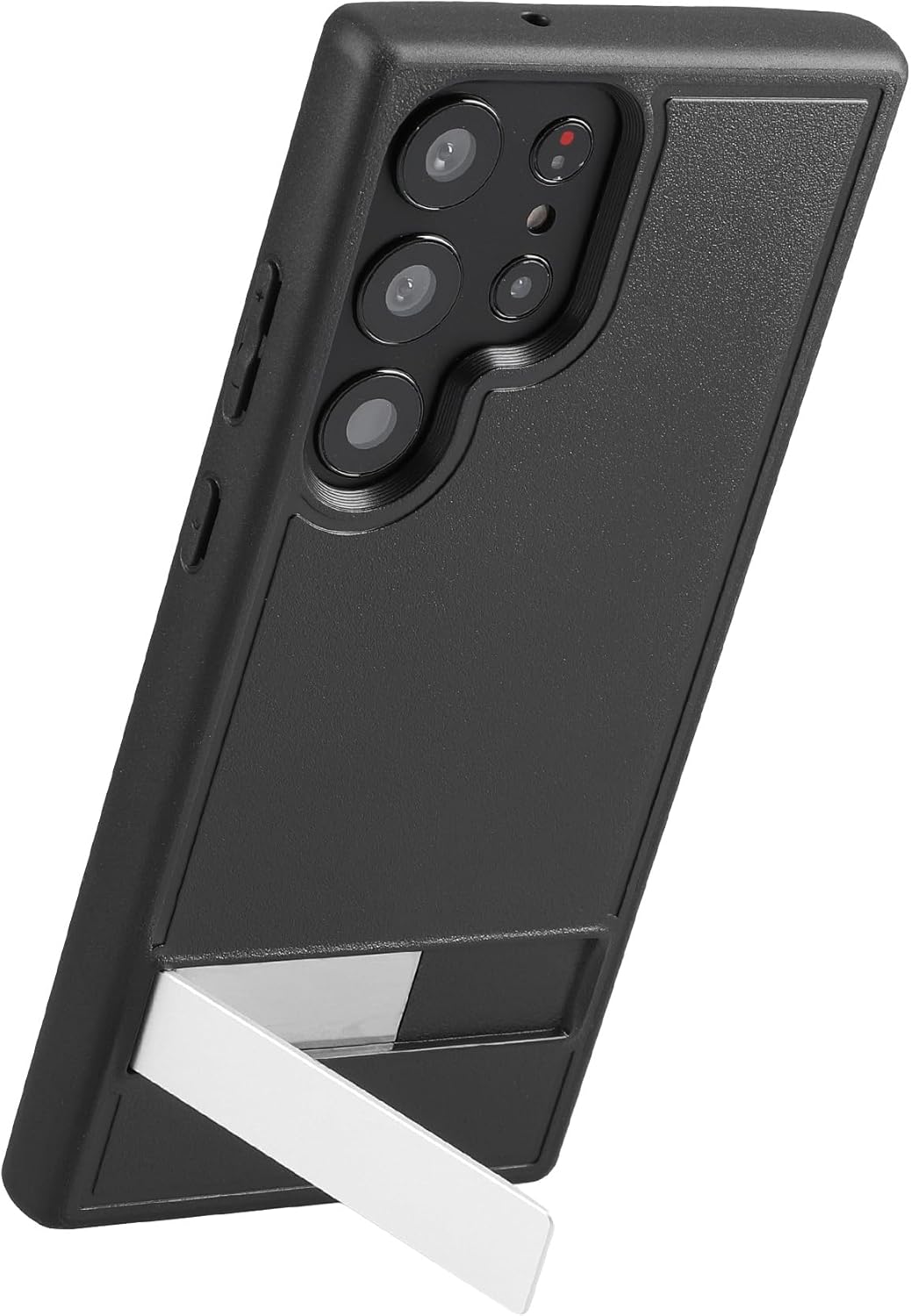 kwmobile Funda compatible con Samsung Galaxy S23 Ultra con soporte – Funda rígida con parachoques suave y soporte – Negro