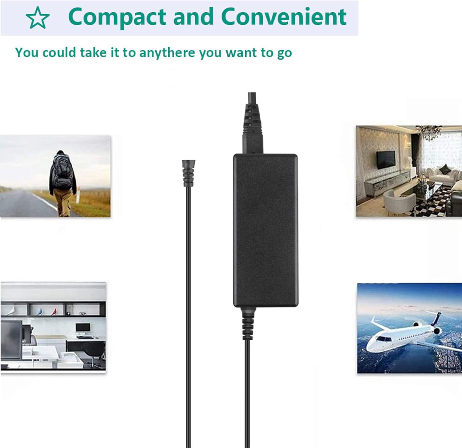 J-ZMQER Adaptador de cable de alimentación de CA para monitor HP 27 pulgadas, 25 pulgadas, 23.8 pulgadas, 23 pulgadas, 21.5 pulgadas, 20 pulgadas,