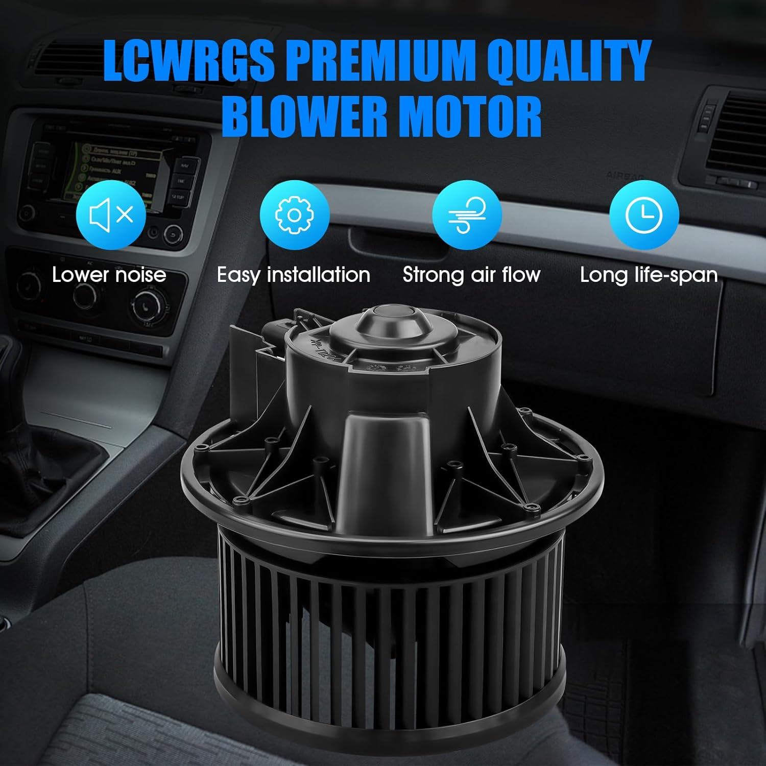 Motor de ventilador de CA con ventilador para Jeep Wrangler TJ Liberty HVAC 2002 2003 2004 2005 2006 Jeep Wrangler TJ Liberty HVAC Calentador