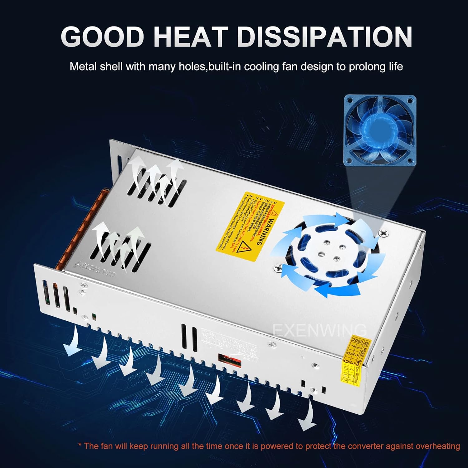 Fuente de alimentación conmutada de 24 V CC 480 vatios, 110 V220 V CA a 24 V CC 20 A, adaptador de convertidor de voltaje universal regulado para