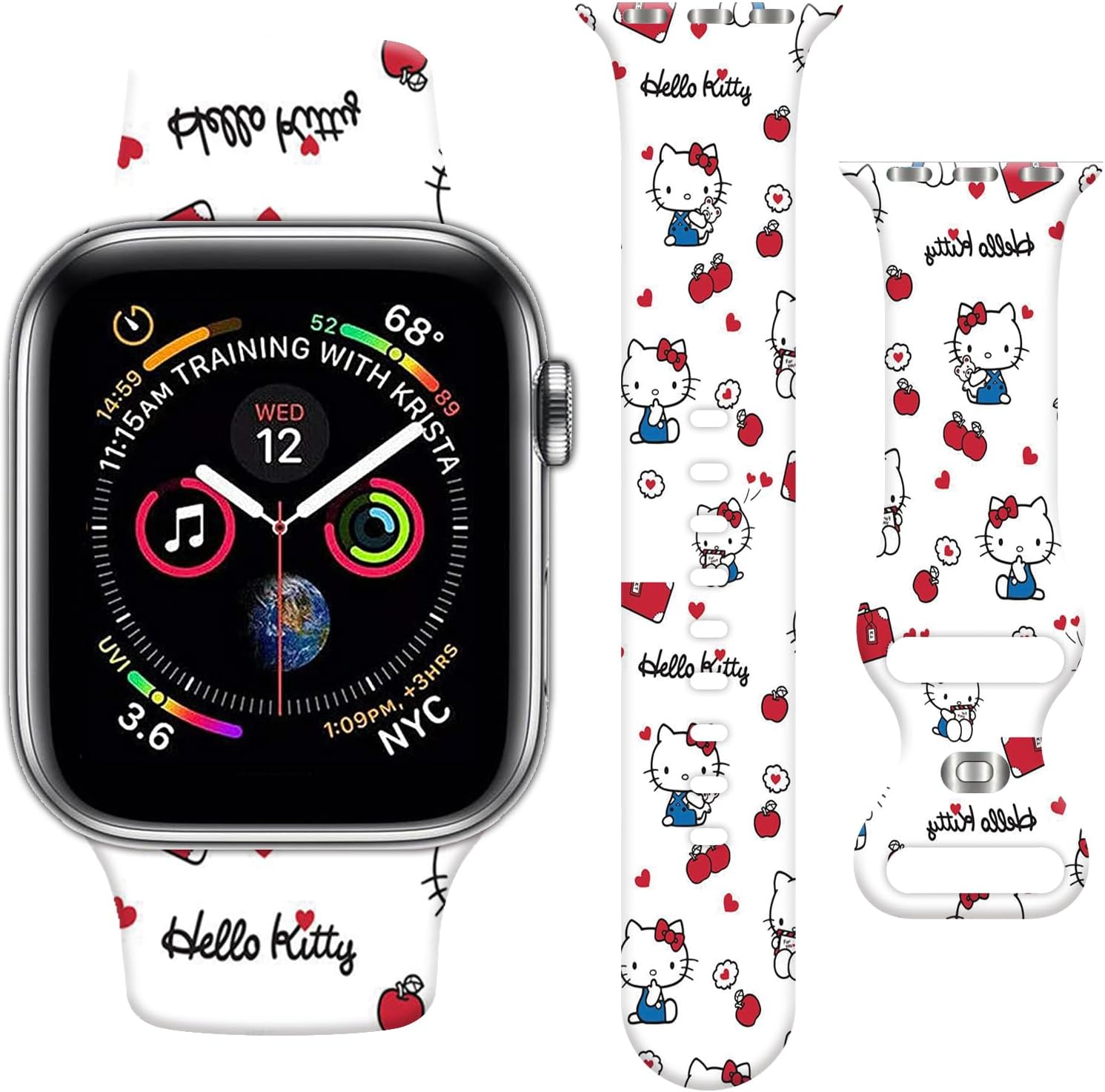Bonita correa compatible con Apple Watch Band de 1.496 in, 1.575 in, 1.614 in, 1.654 in, 1.732 in, 1.772 in, 1.772 in, correas deportivas ajustables