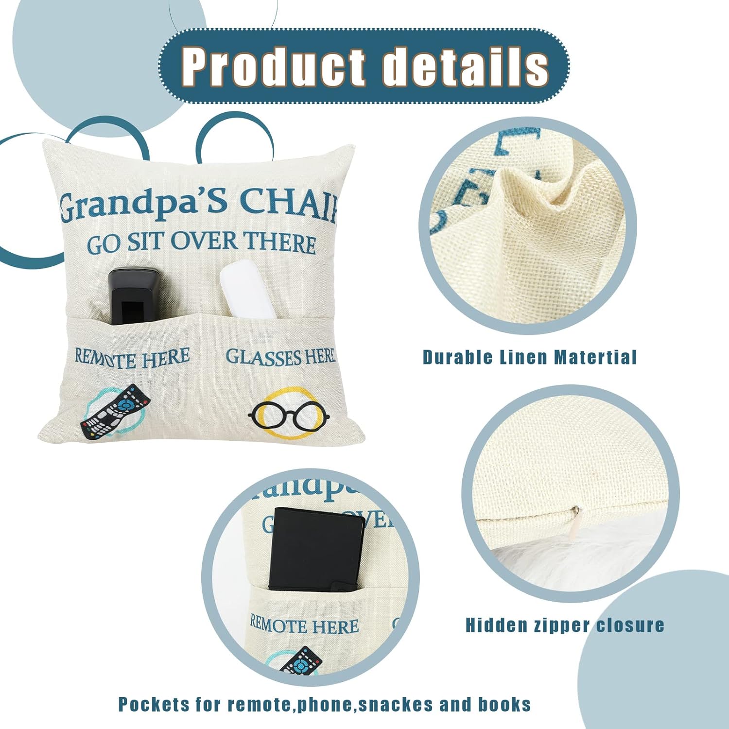 Regalos para abuelos, funda de almohada de 18 x 18 pulgadas, juego de calcetines con texto en inglés “I’m Not Sleep”, regalos para abuelos de