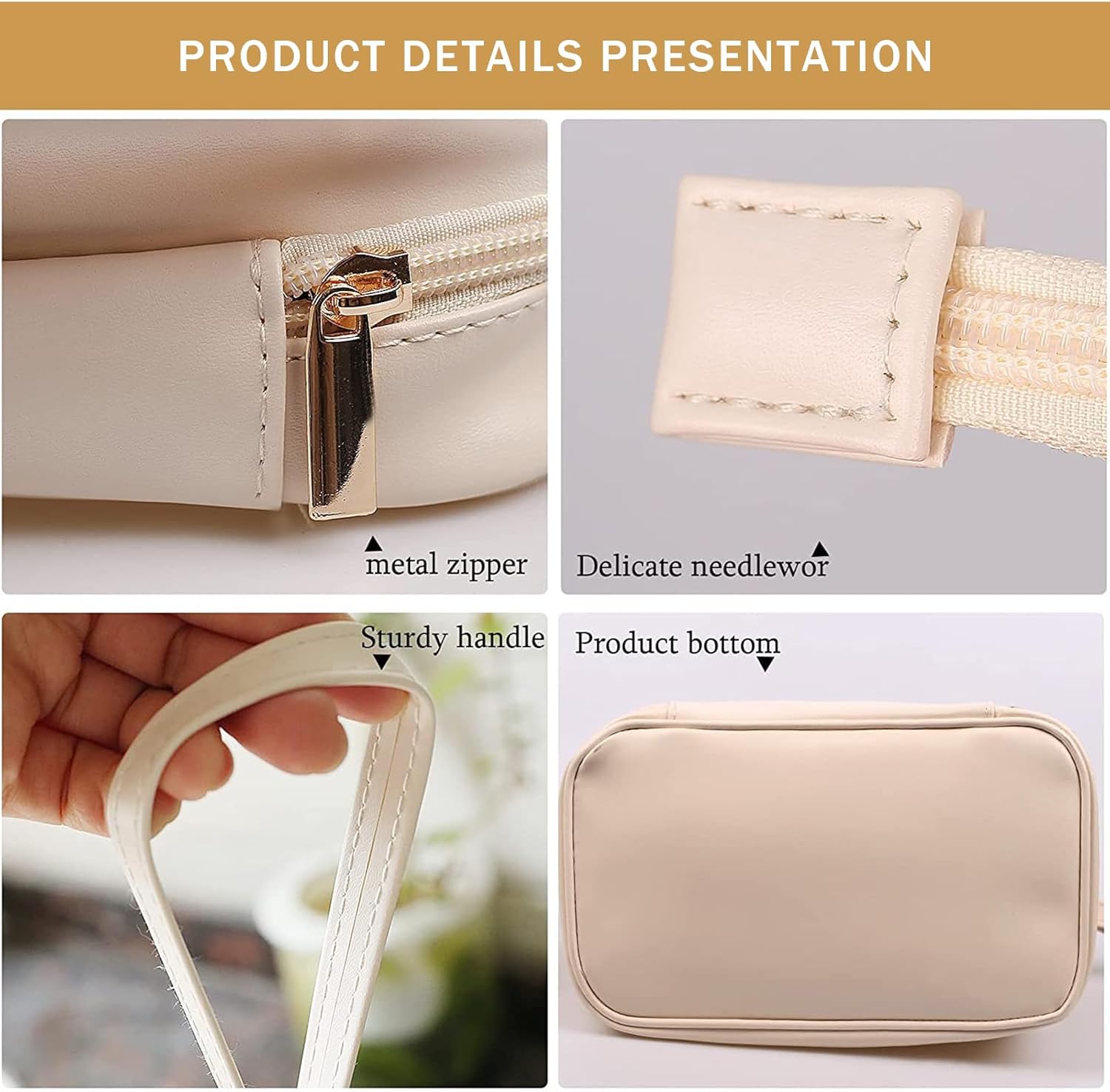 Bolsa de maquillaje de viaje impermeable, bolsa de maquillaje portátil con cordón, bolsa de maquillaje de viaje grande de doble capa, bolsas de