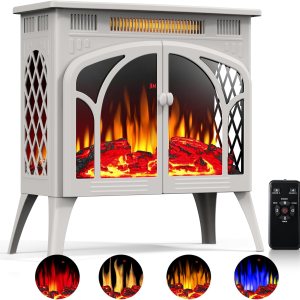 Calentador eléctrico de chimenea, estufa de chimenea infrarroja de 1500 W con llama 3D, chimenea eléctrica de 5100 BTU con control remoto, 16 Calentador eléctrico de chimenea, estufa de chimenea infrarroja de 1500 W con llama 3D, chimenea eléctrica de 5100 BTU con control remoto, 16